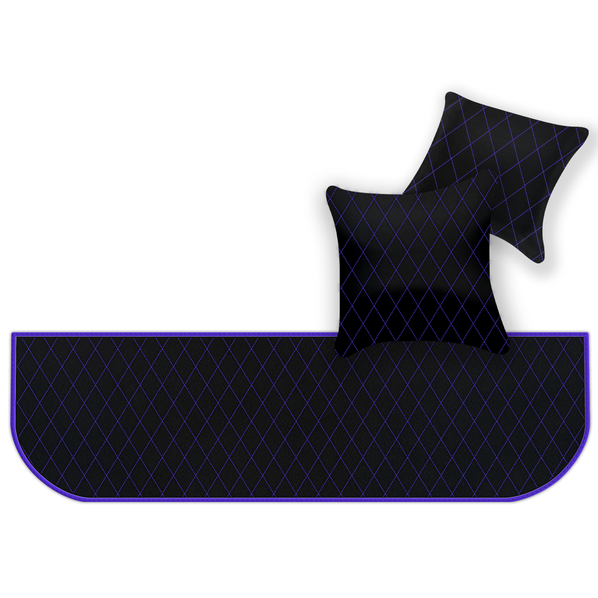 フェラーリ 550 マラネロ (1996-2002) 用シングル ダイヤモンド パターンのカスタマイズ可能なレザー フロア マット - AutoWin