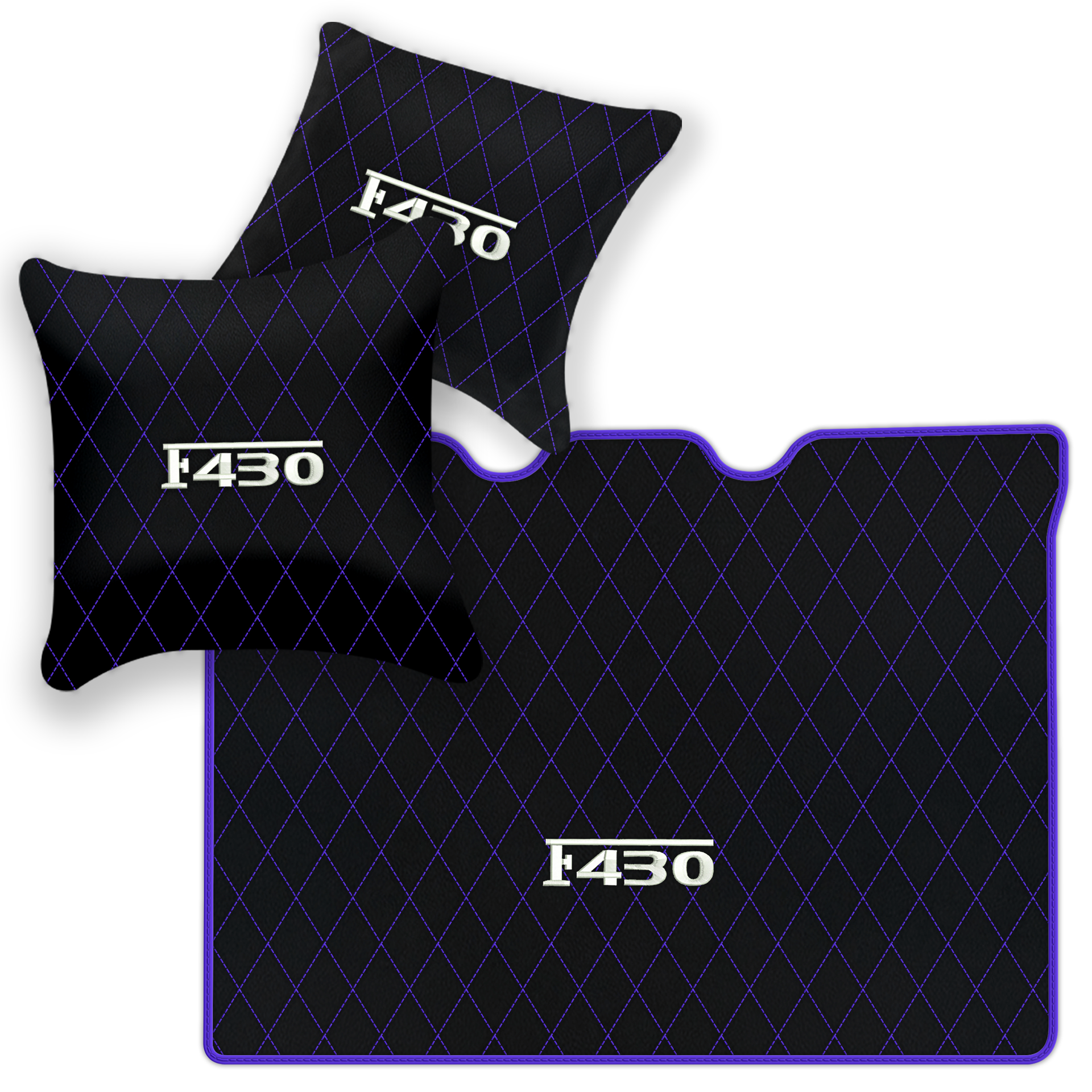 Luxury Black Leather Floor Mats for Ferrari F355 (1994-1999)