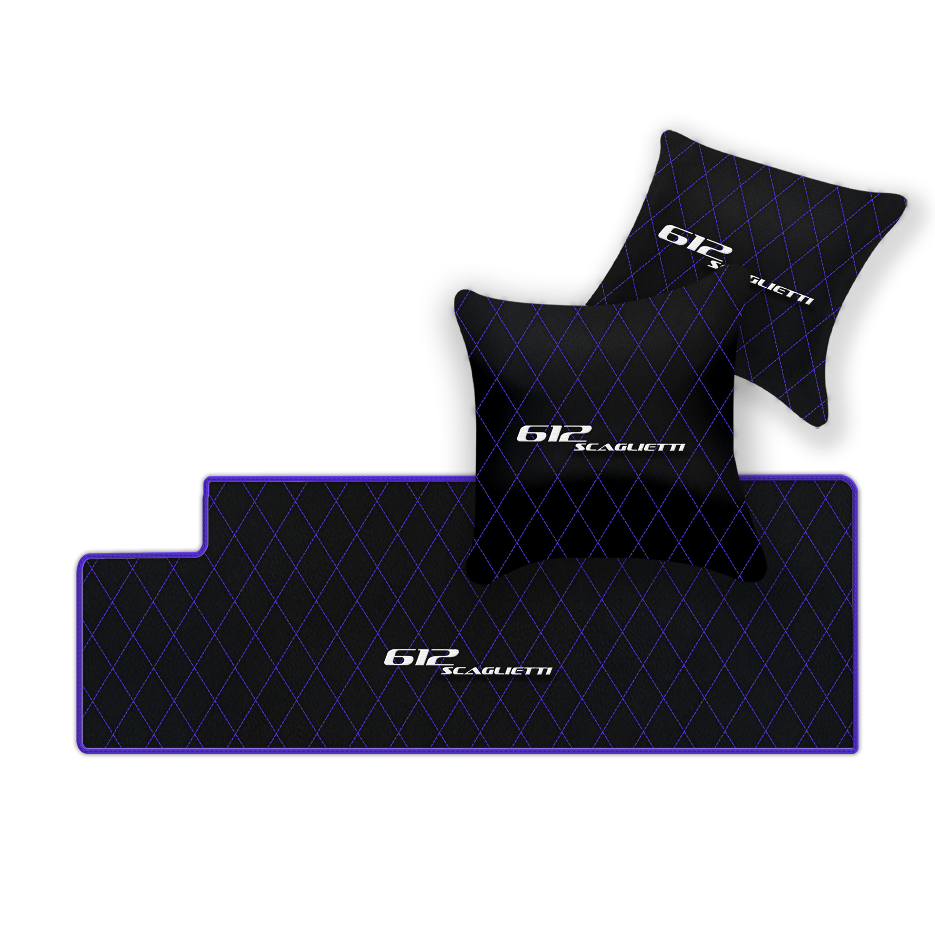 Luxury Black Leather Floor Mats for Ferrari 612 Scaglietti (2005-2011)