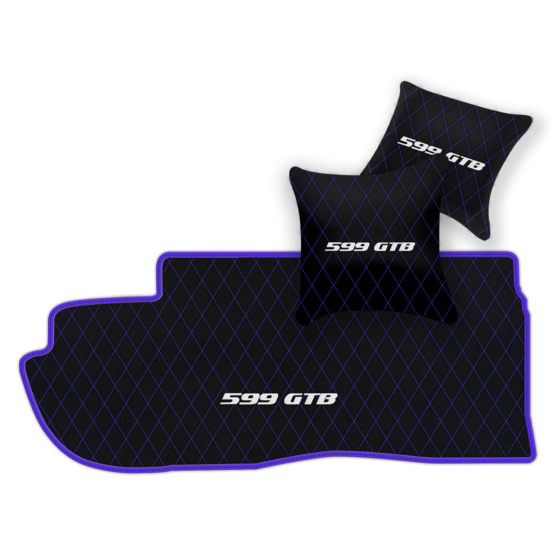 Custom Black Leather Floor Mats for Ferrari 599 Coupe (2006-2012)