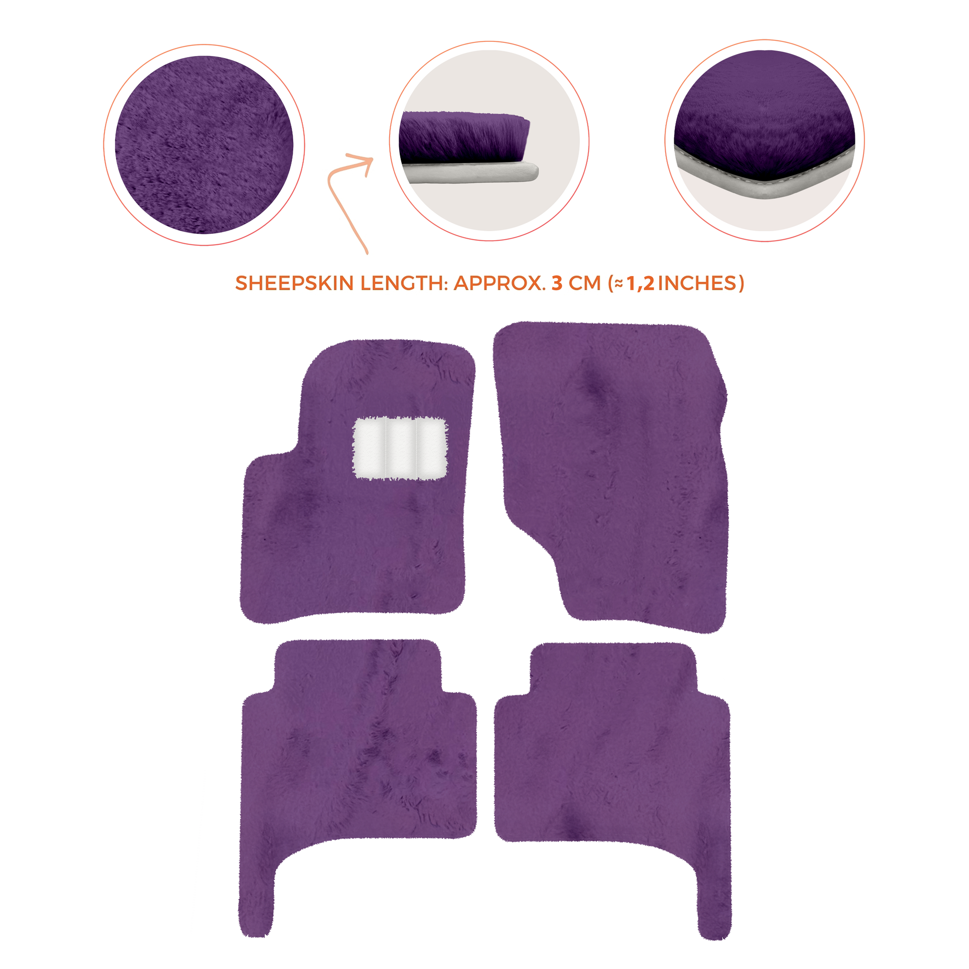 Premium Quality Sheepskin Floor Mats for Porsche 550 (1953-1956)