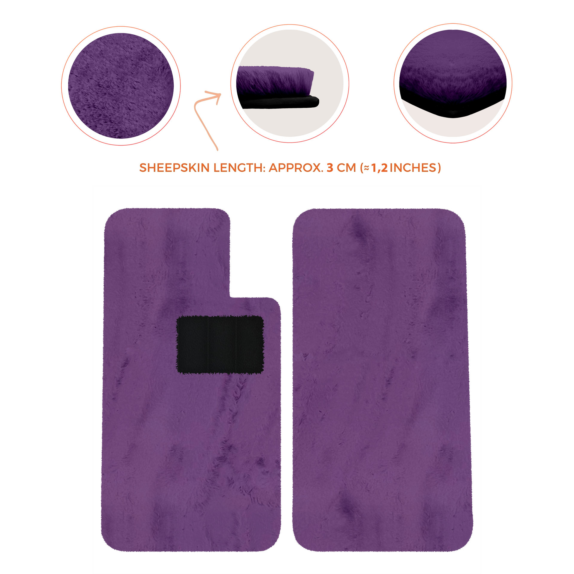 Premium Sheepskin Floor Mats for Aston Martin V8 Virage (1989-1995) Coupe