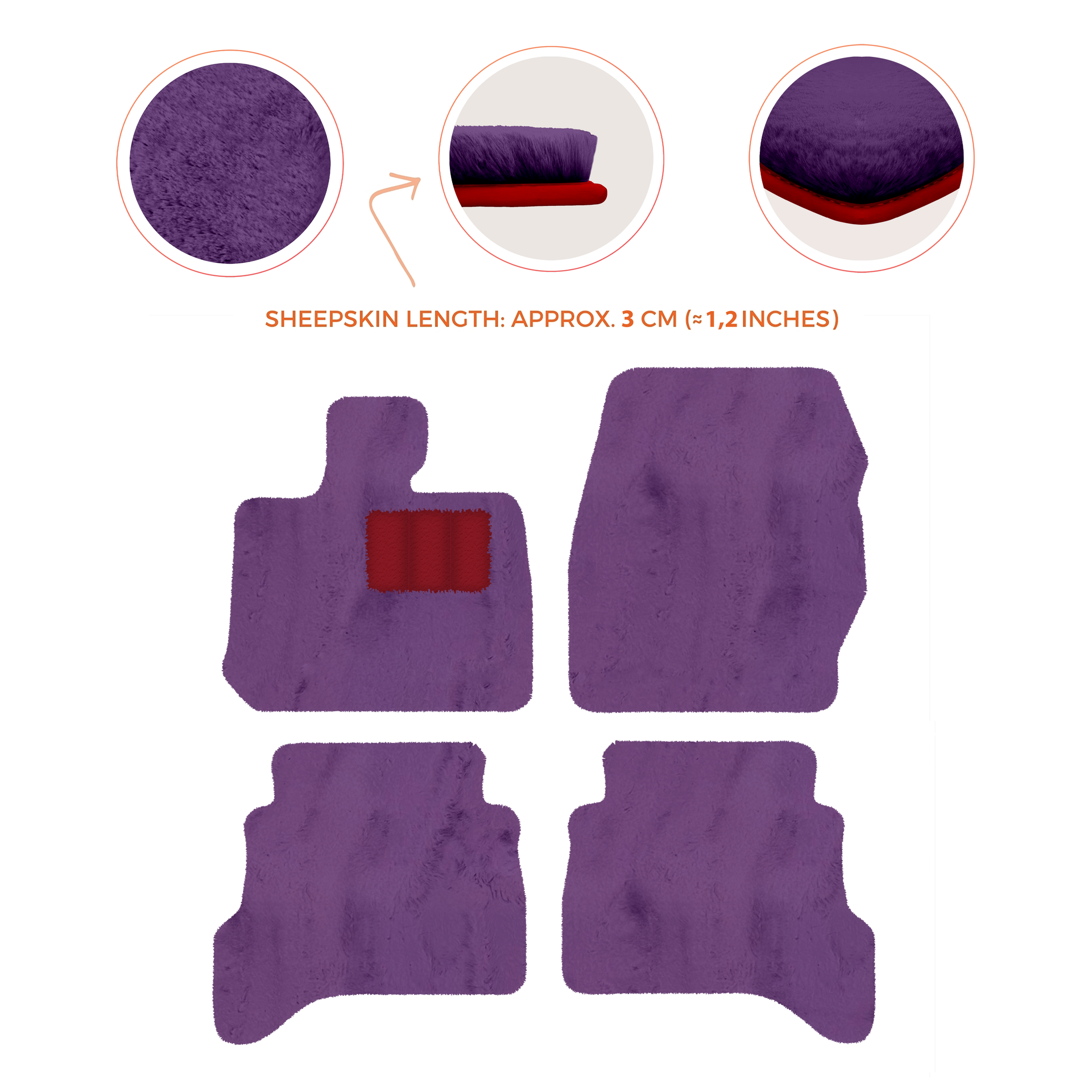 Premium Sheepskin Floor Mats for Land Rover Defender 90 (2007-2020)