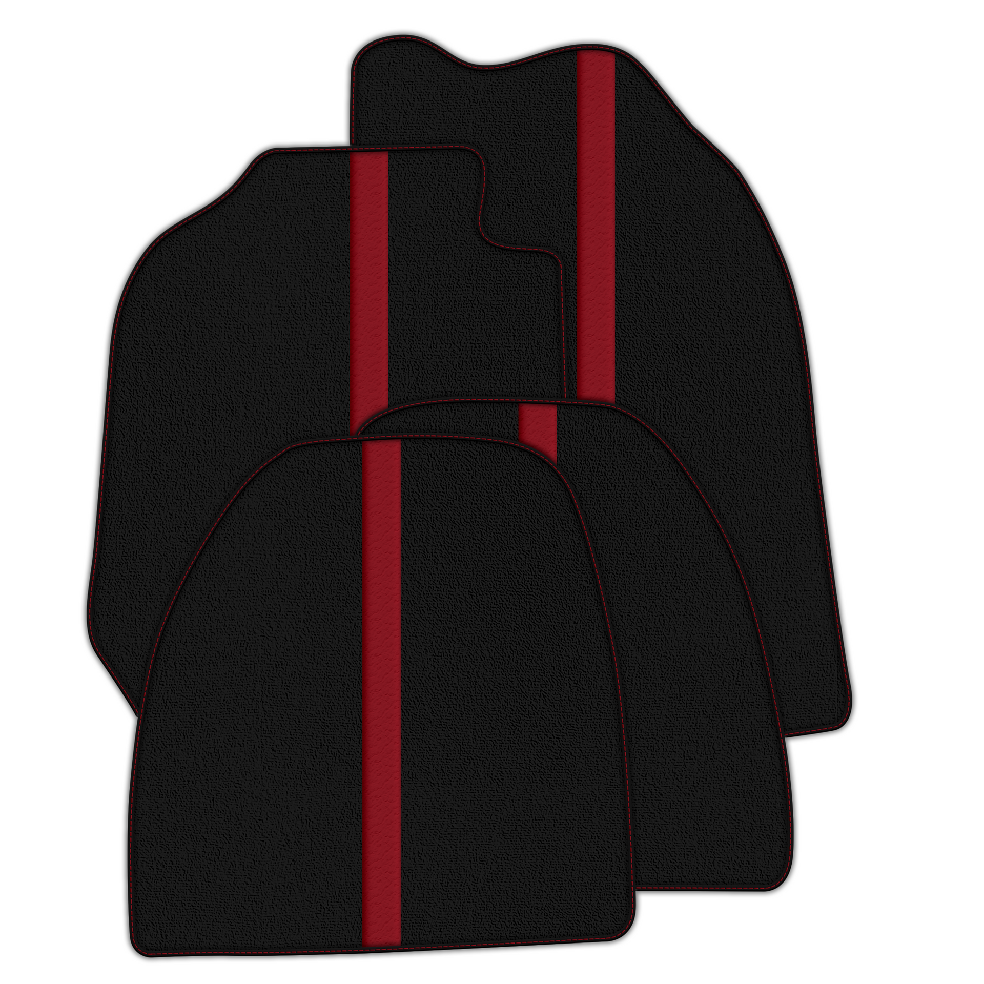 Black Floor Mats with Leather Line for Porsche 911 - 964 (1989-1994) - Various Colors