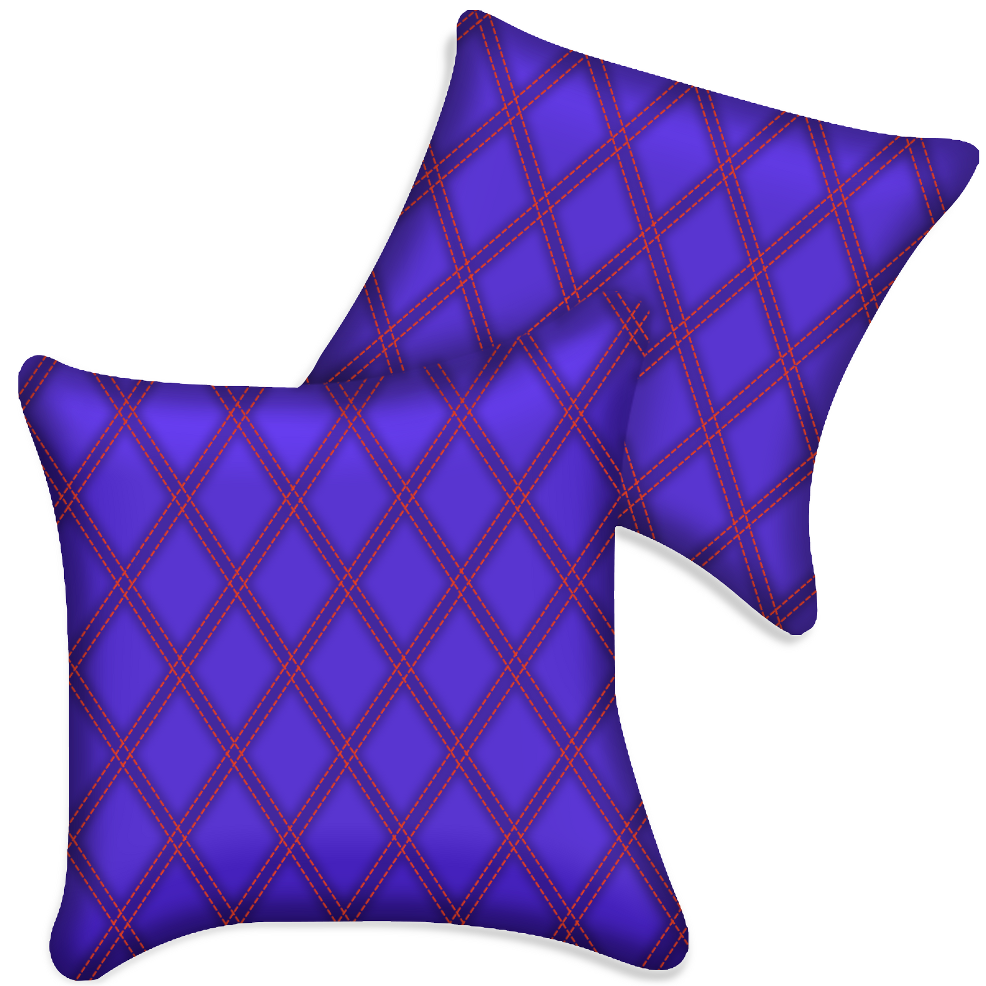 Customizable Purple Leather Pillows Set of 2 for All Vehicles | Double Diamond Pattern
