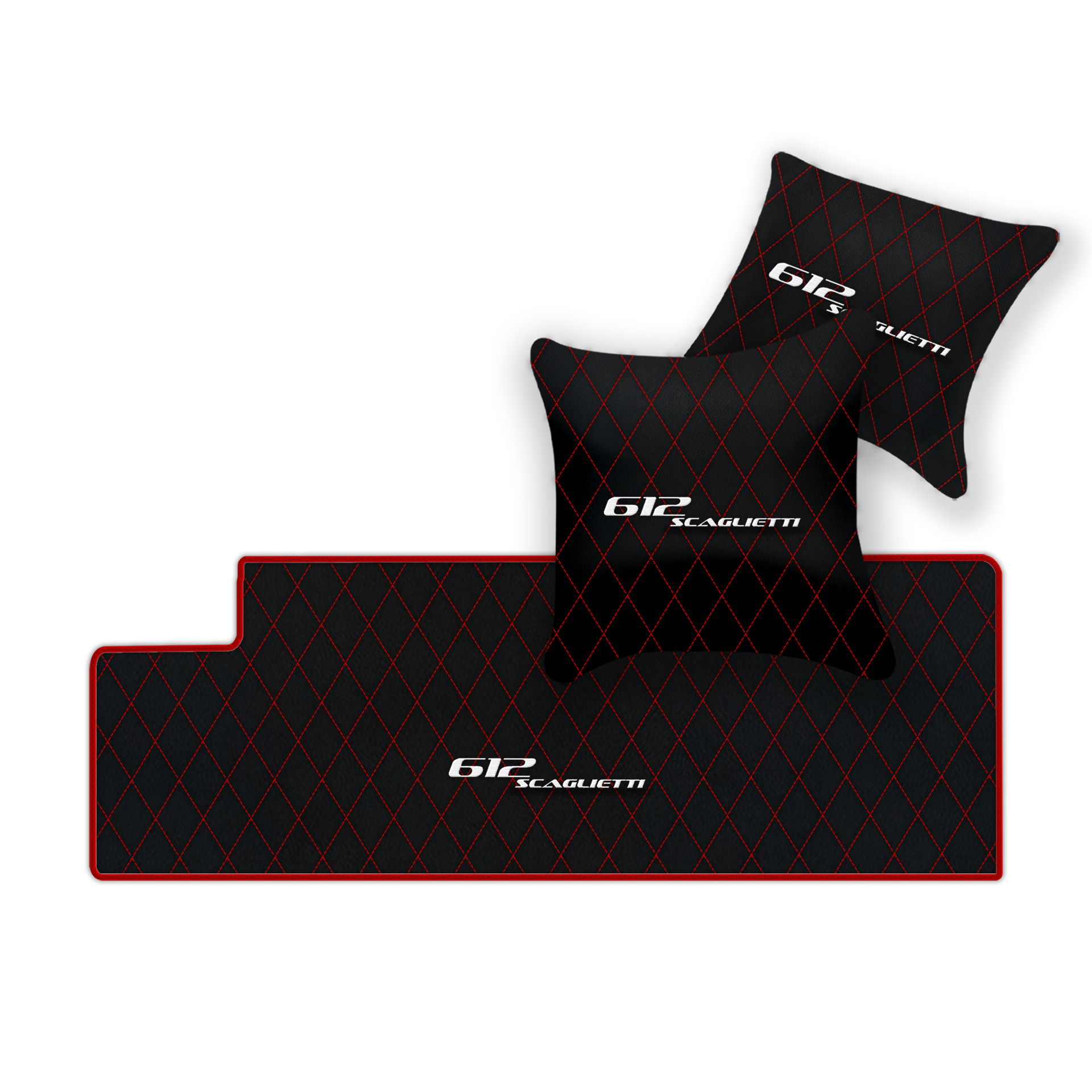 Luxury Black Leather Floor Mats for Ferrari 612 Scaglietti (2005-2011)