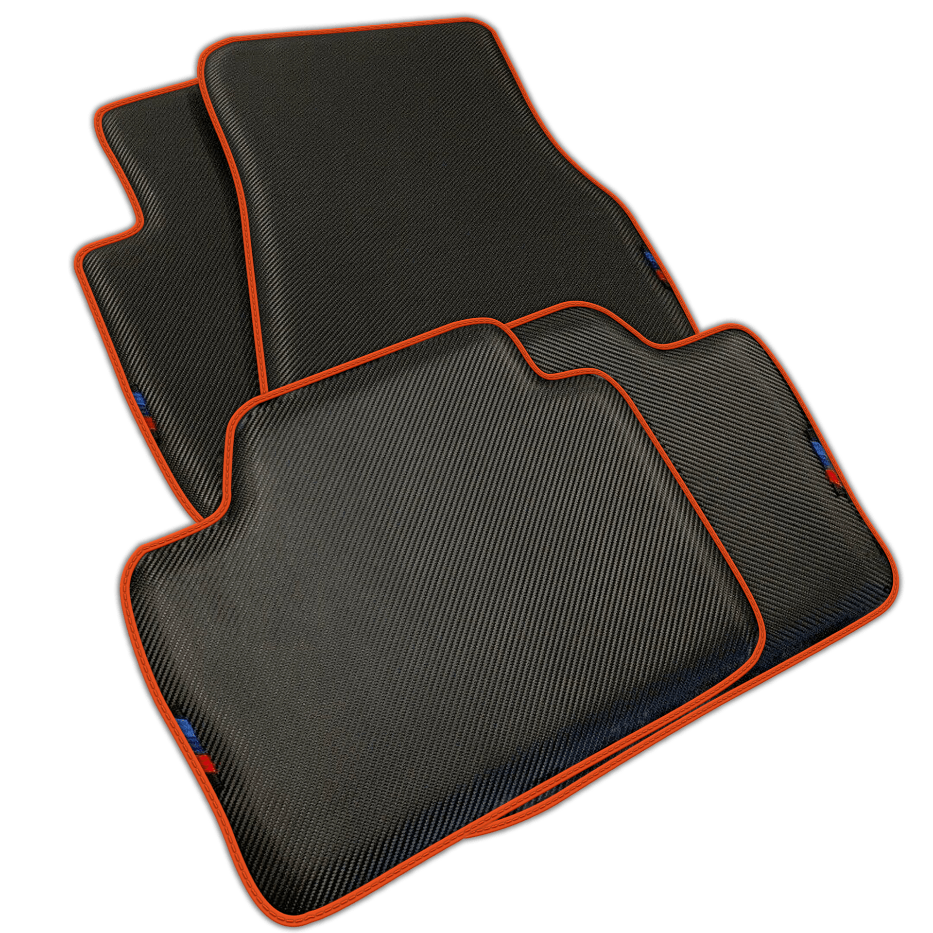Black Carbon Fiber Floor Mats for BMW 1 Series E81 3-door Hatchback 2006-2011 | Various Trim Colors