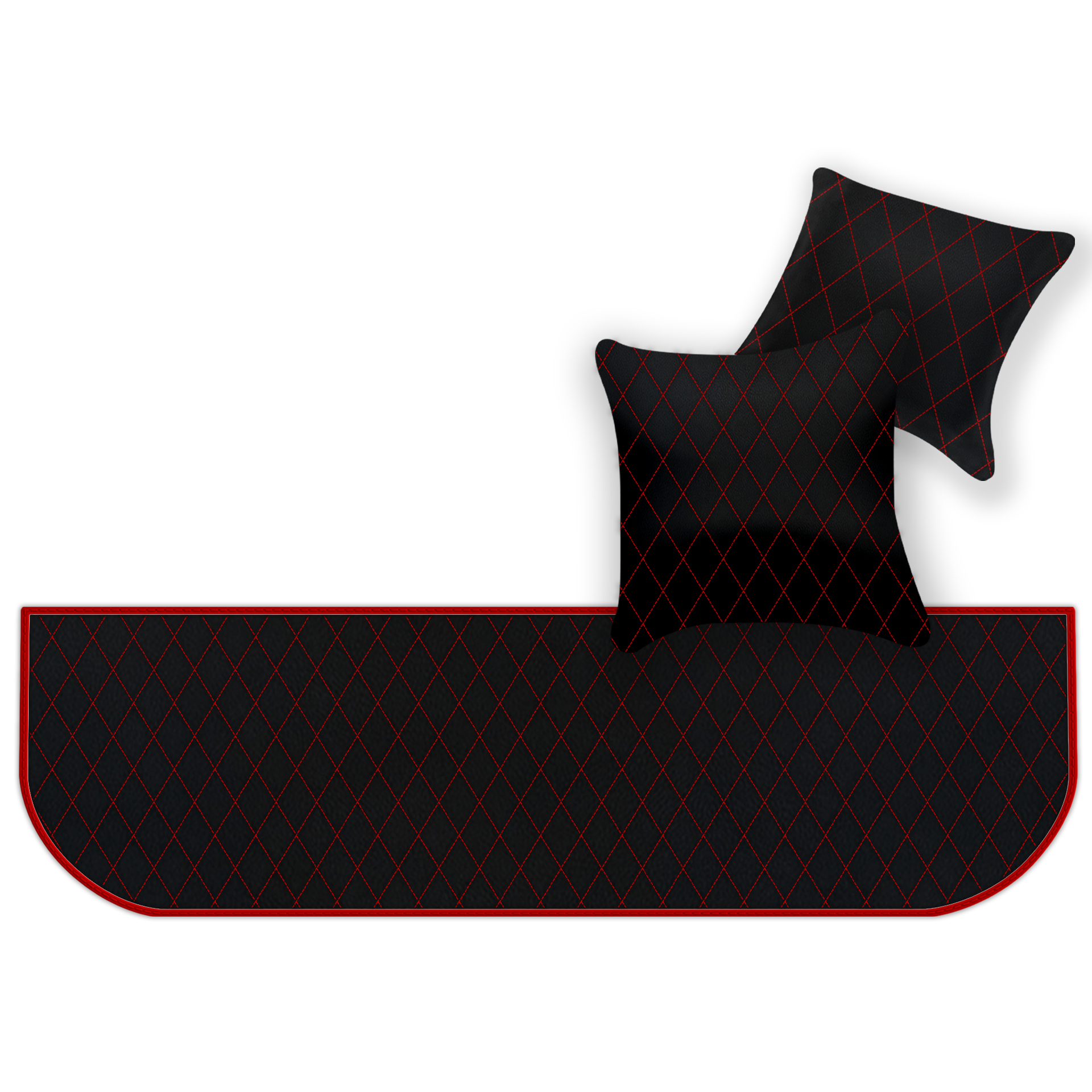 フェラーリ 550 マラネロ (1996-2002) 用シングル ダイヤモンド パターンのカスタマイズ可能なレザー フロア マット - AutoWin