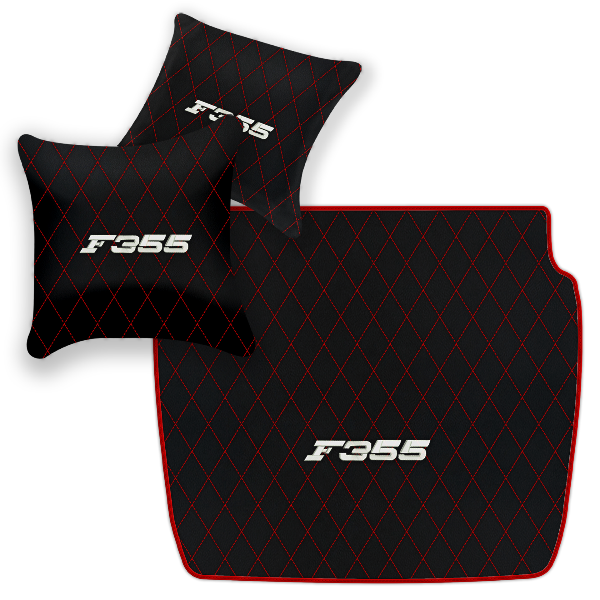 Luxury Black Leather Floor Mats for Ferrari 488 Spider (2016-2022)