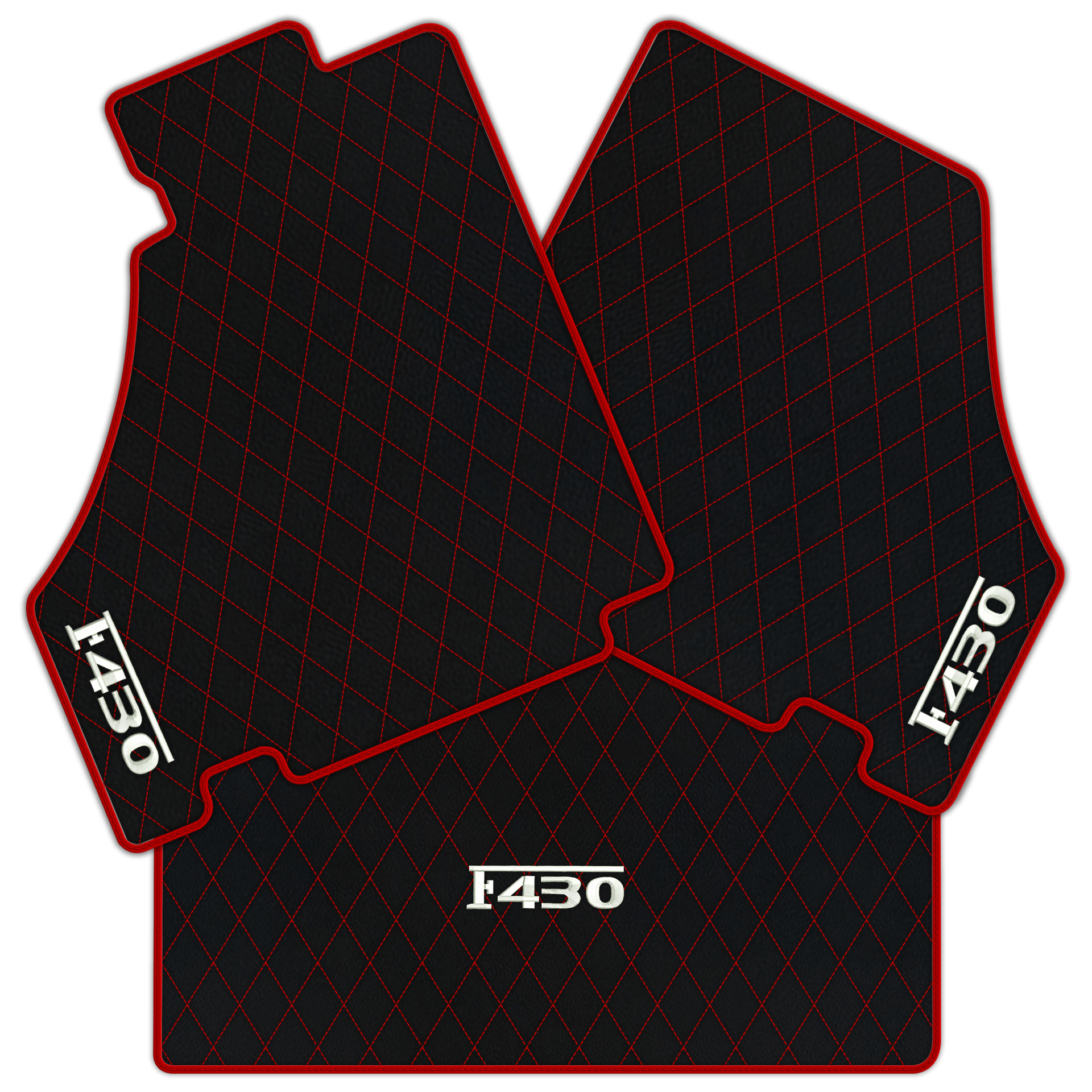 Luxury Black Leather Floor Mats for Ferrari F355 (1994-1999)