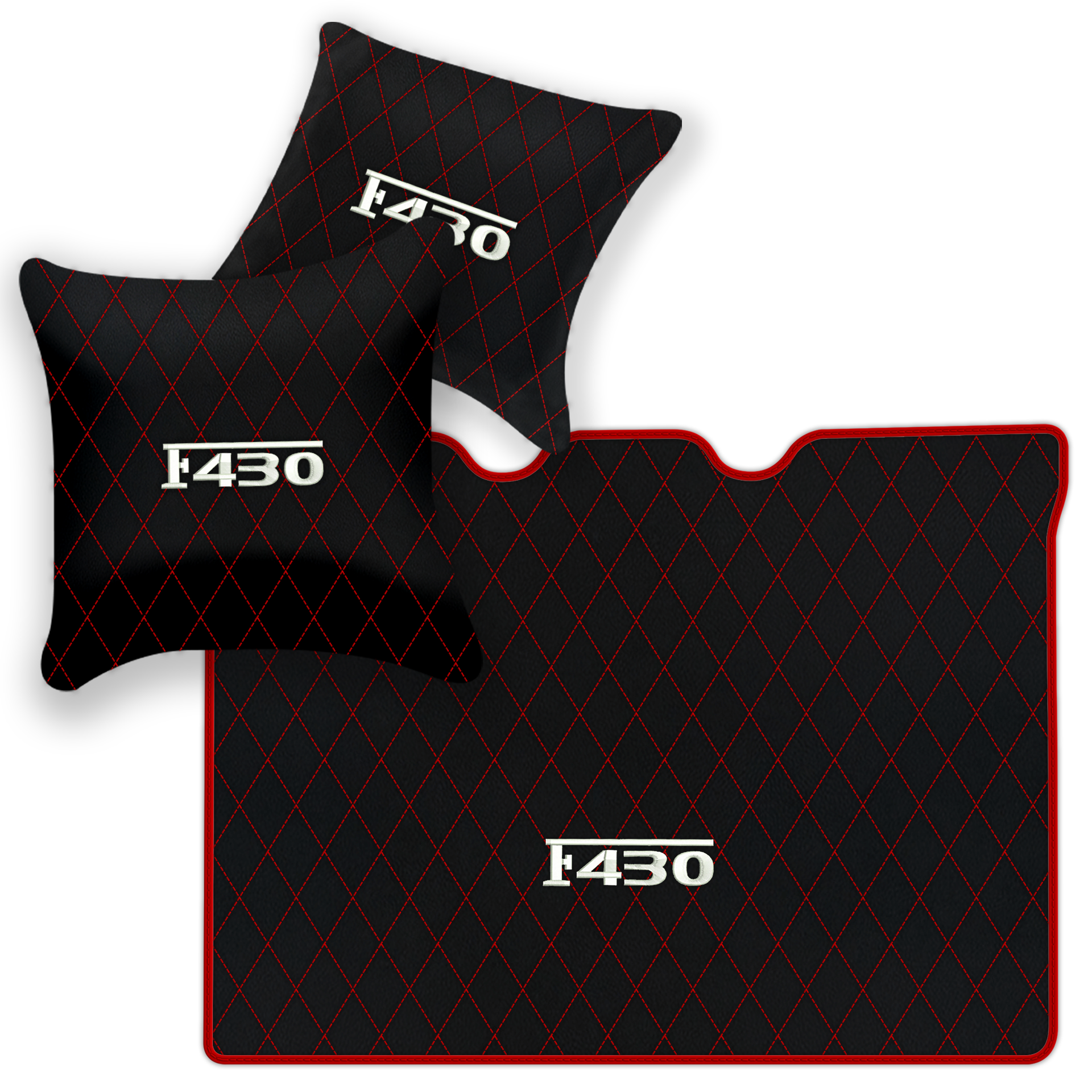 Luxury Black Leather Floor Mats for Ferrari F355 (1994-1999)
