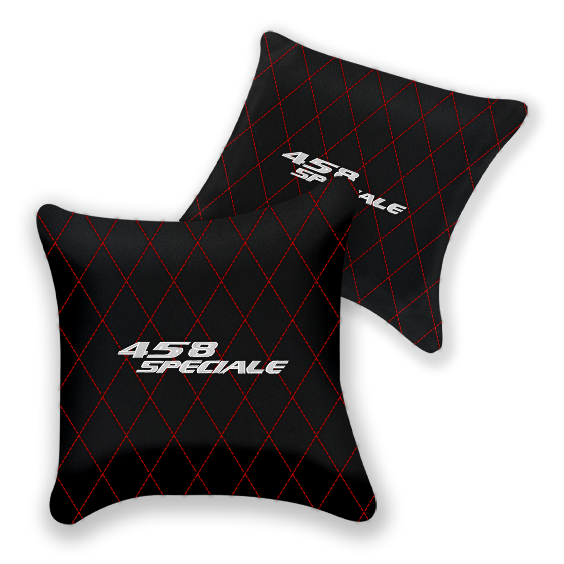 Customizable Black Leather Pillows for Ferrari 296 GTS | Set of 2