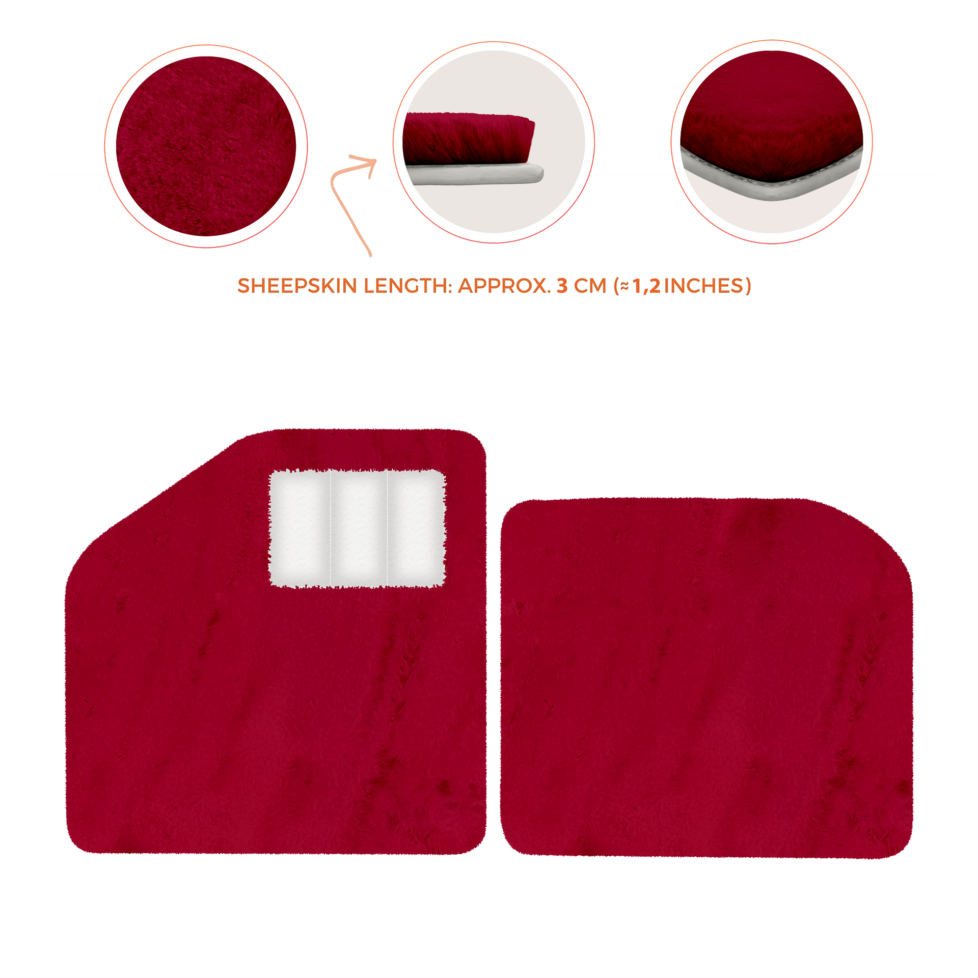 Sheepskin Floor Mats for Aston Martin Vulcan (2015-2016) Track Car - Luxury