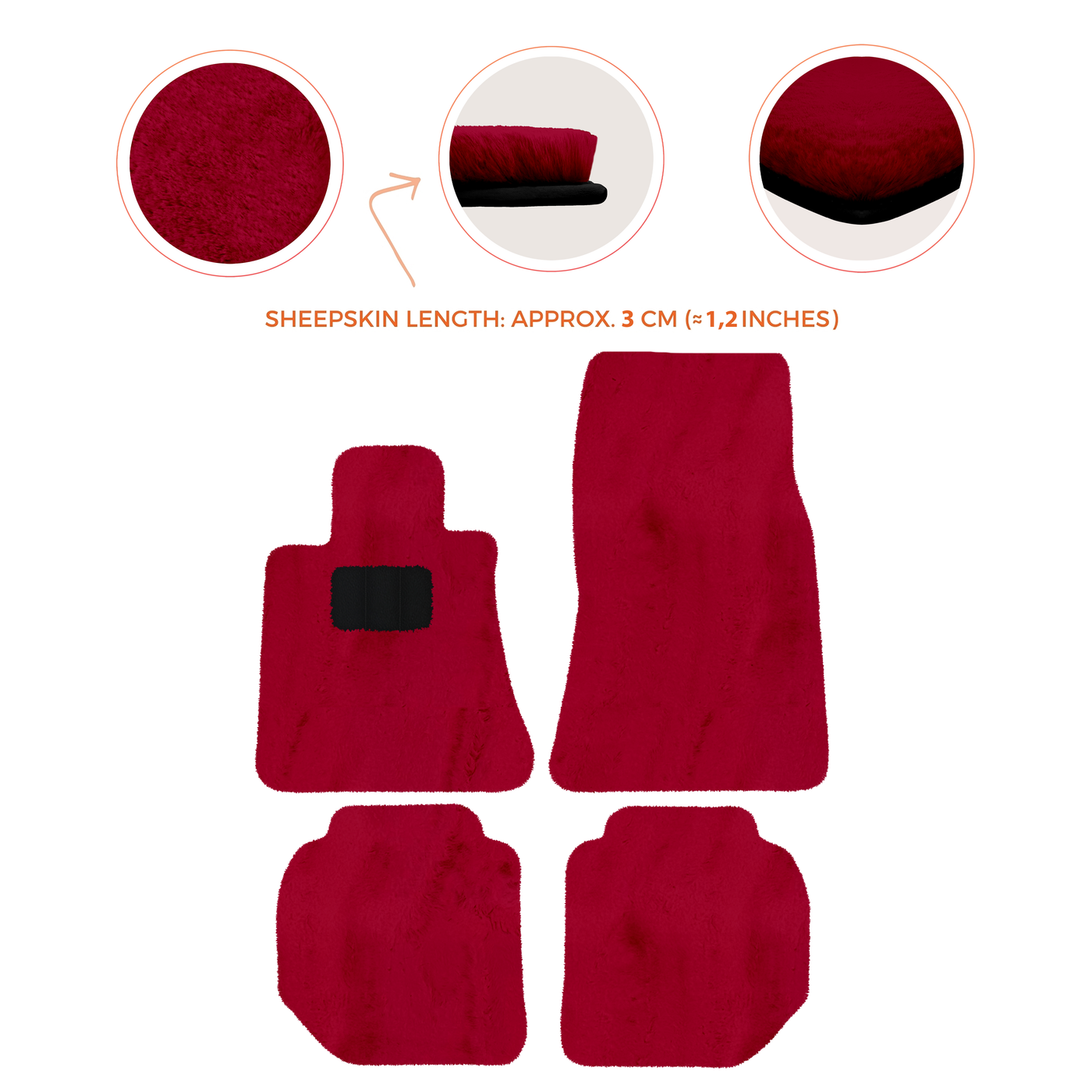 Premium Sheepskin Floor Mats for Bentley Continental GTC (2011-2018)