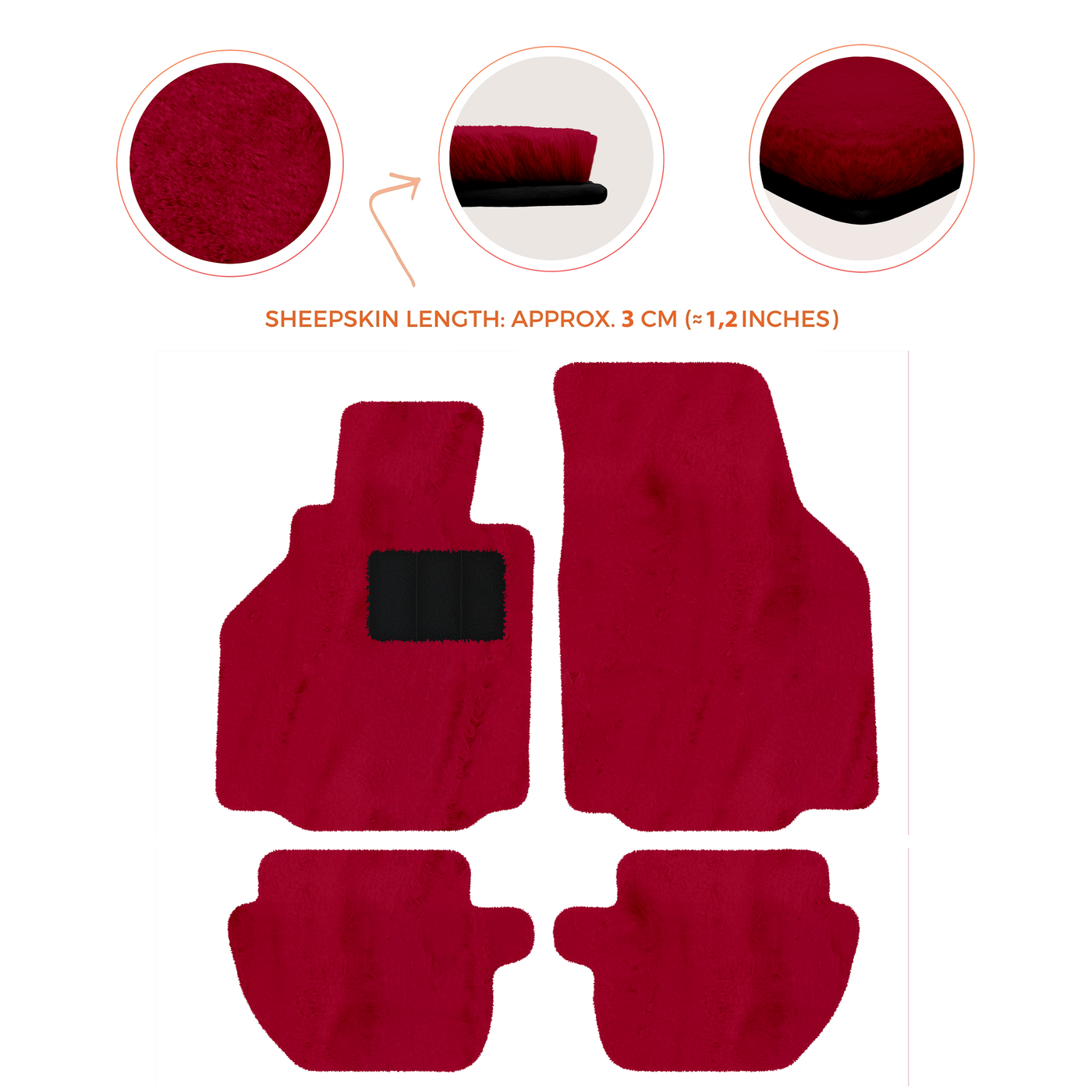 Premium Luxury Sheepskin Floor Mats for Ferrari Roma (2021-2024)