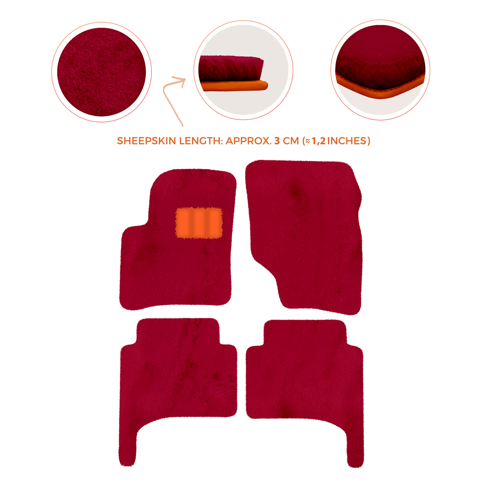 Premium Quality Sheepskin Floor Mats for Porsche 550 (1953-1956)