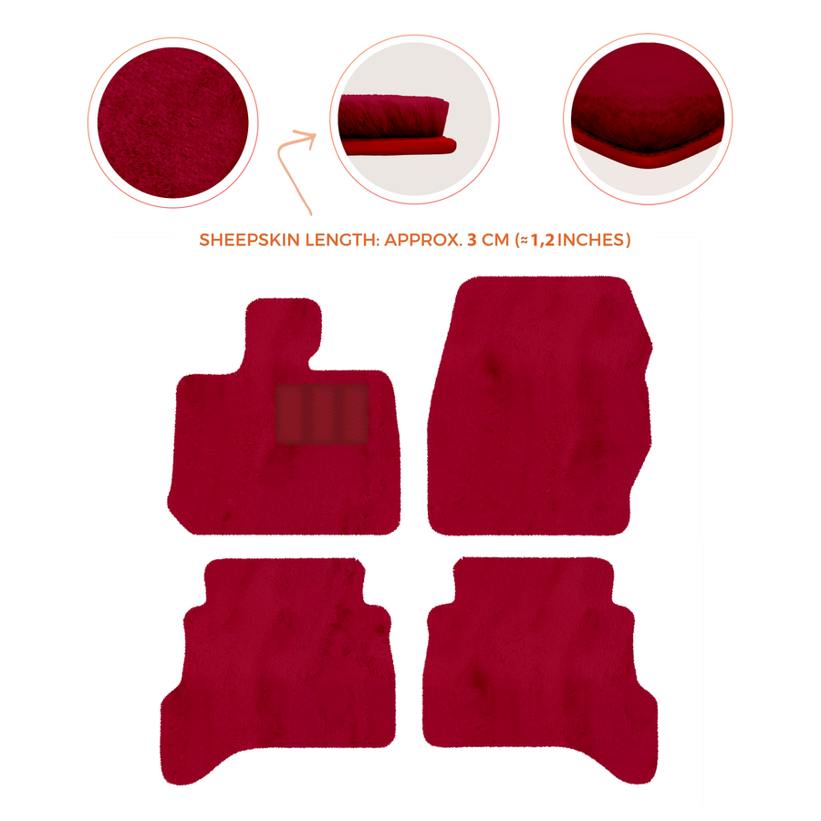 Premium Sheepskin Floor Mats for Land Rover Defender 90 (2007-2020)