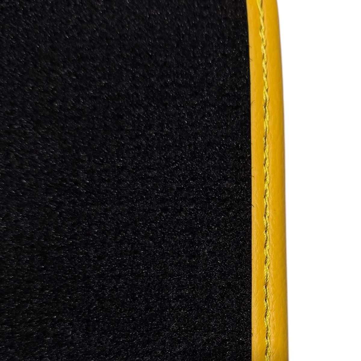 Black Leather Floor Mats for Ferrari Roma (2021-2027) Yellow Sewing