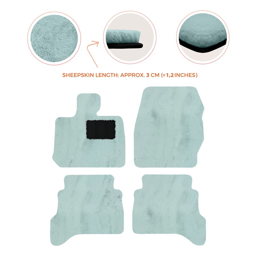 Premium Sheepskin Floor Mats for Land Rover Defender 90 (2007-2020)