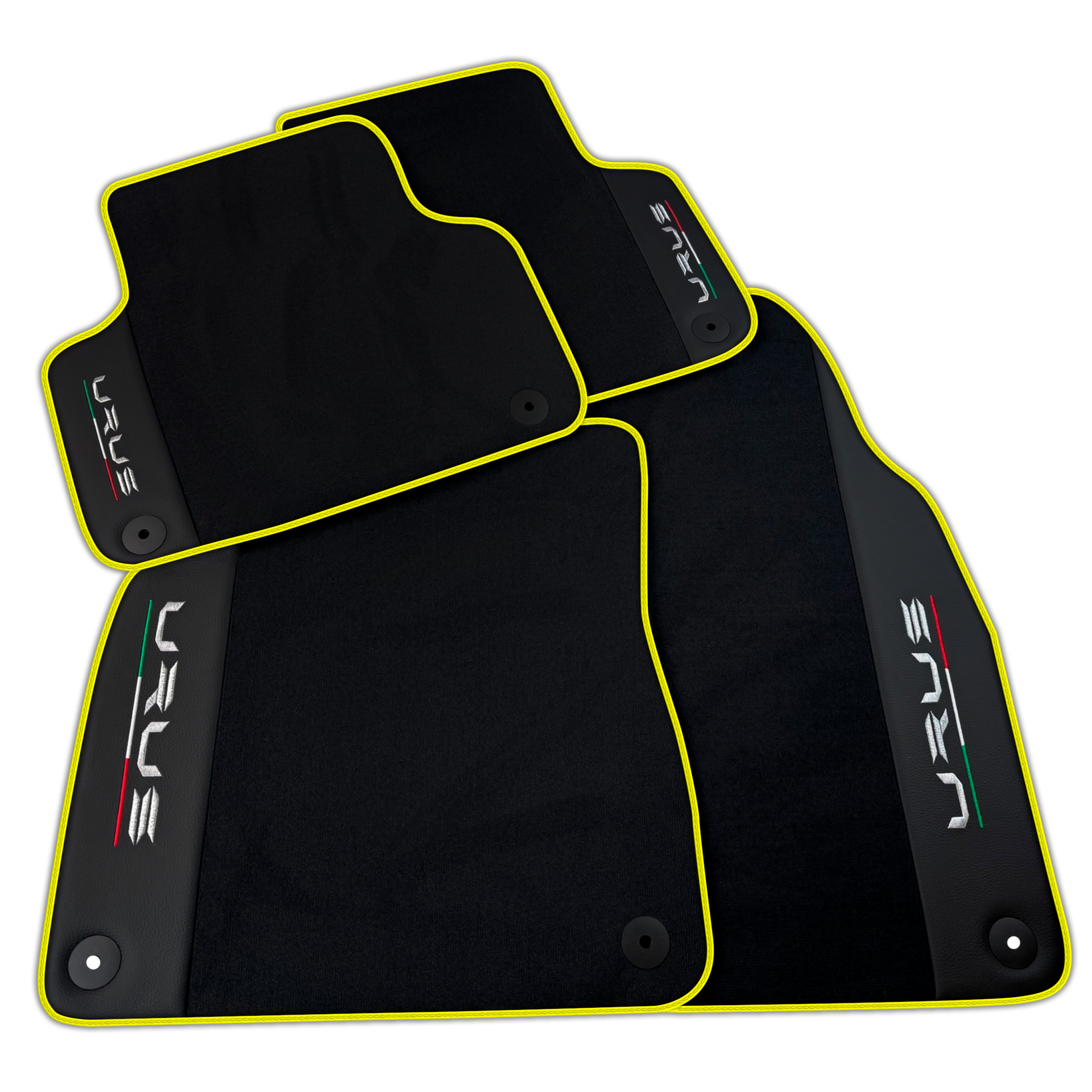 Black Floor Mats for Lamborghini Urus with Leather | Various Trim Colors