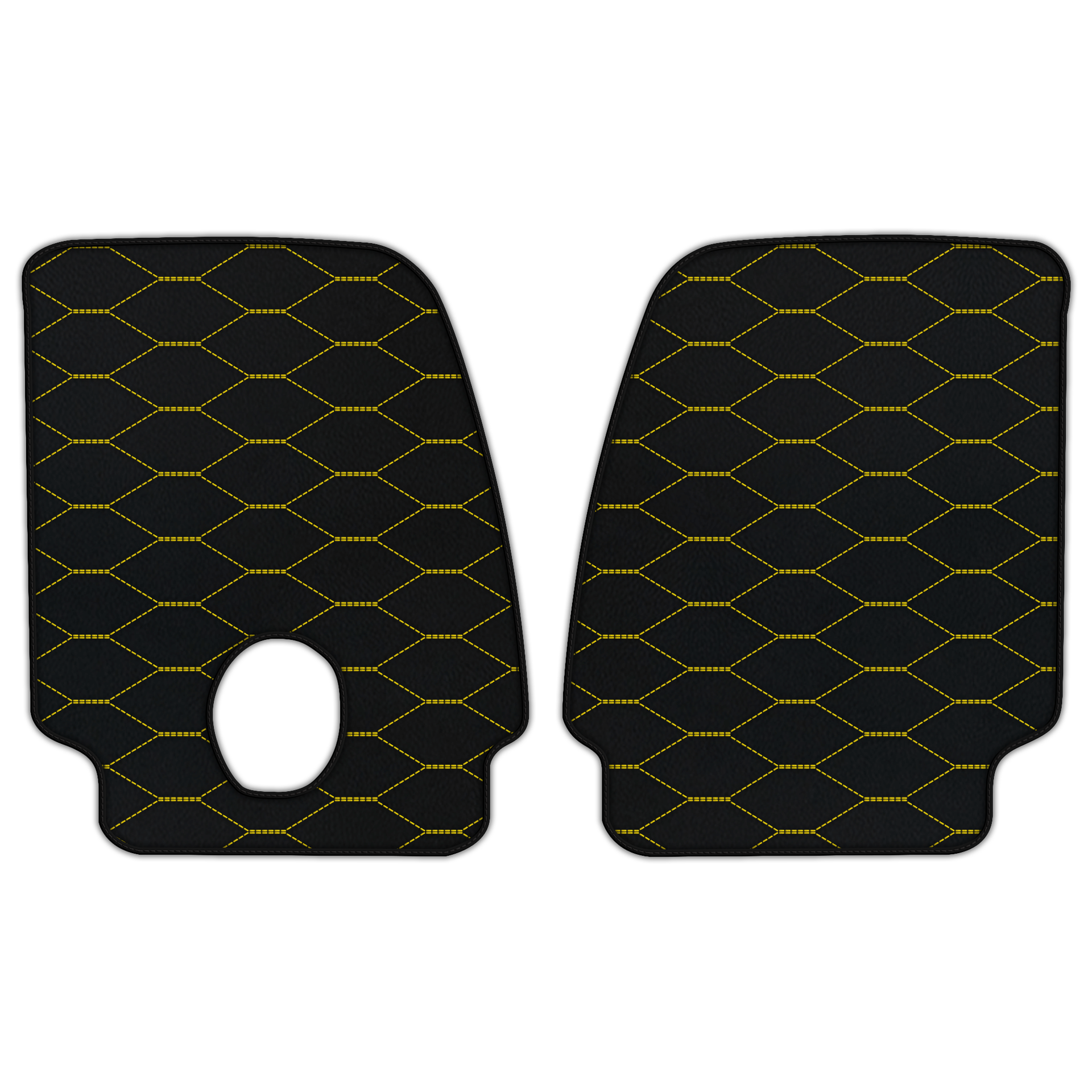 Custom Black Floor Mats for Ferrari Portofino (2018-2023) With Leather