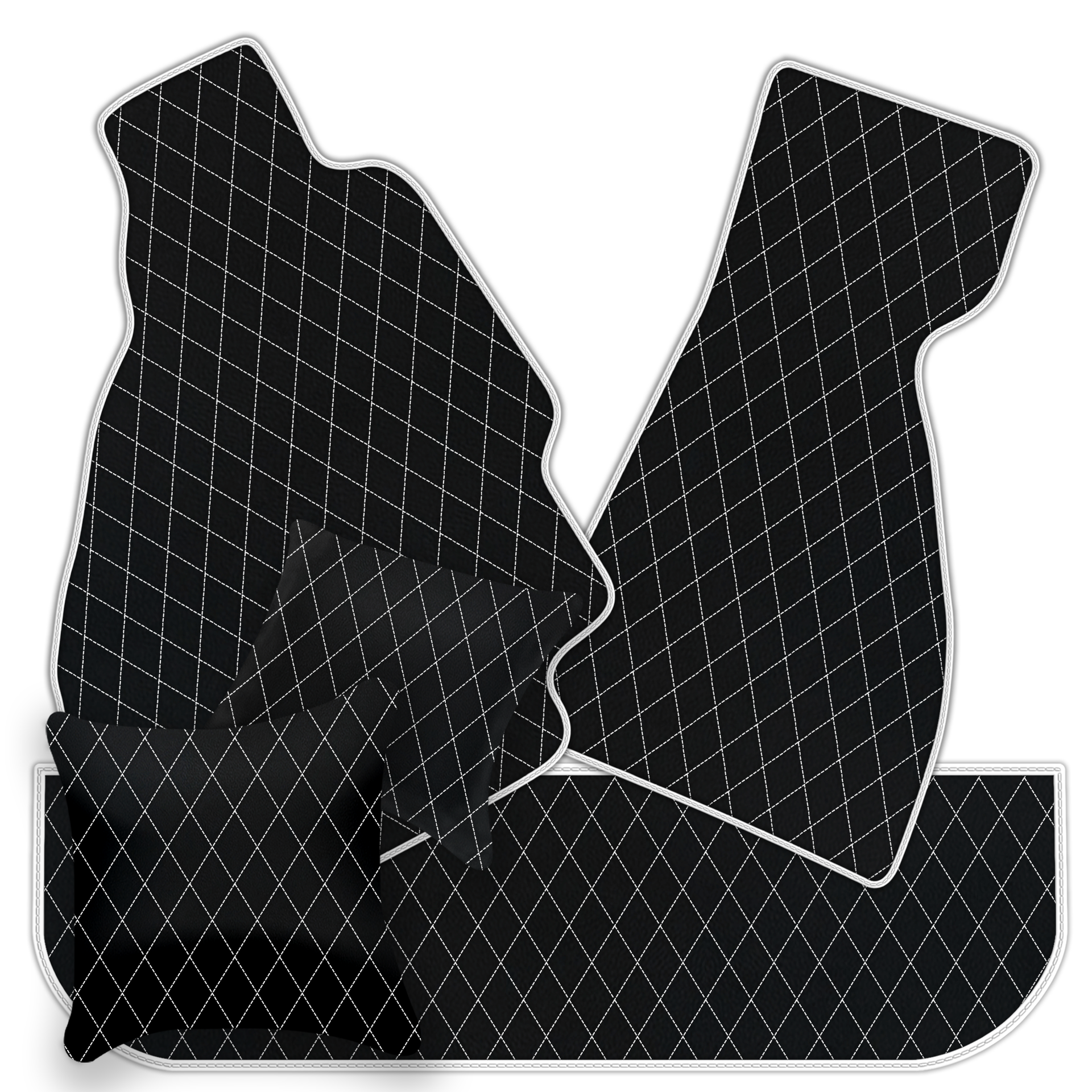 Premium Black Leather Floor Mats for Ferrari 328 GTS (1985-1989)