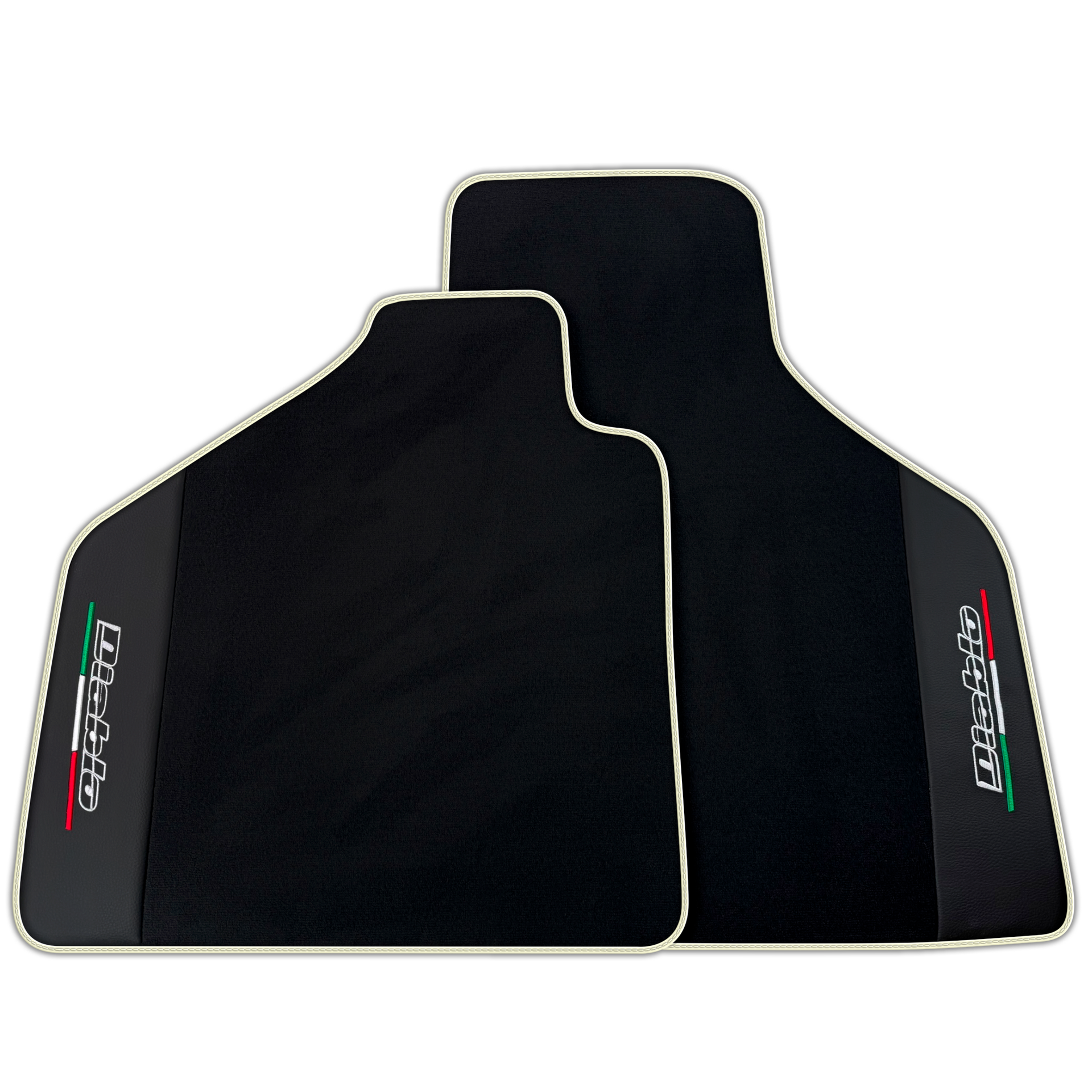 Black Floor Mats for Lamborghini Diablo (1990-2001) | Premium Leather