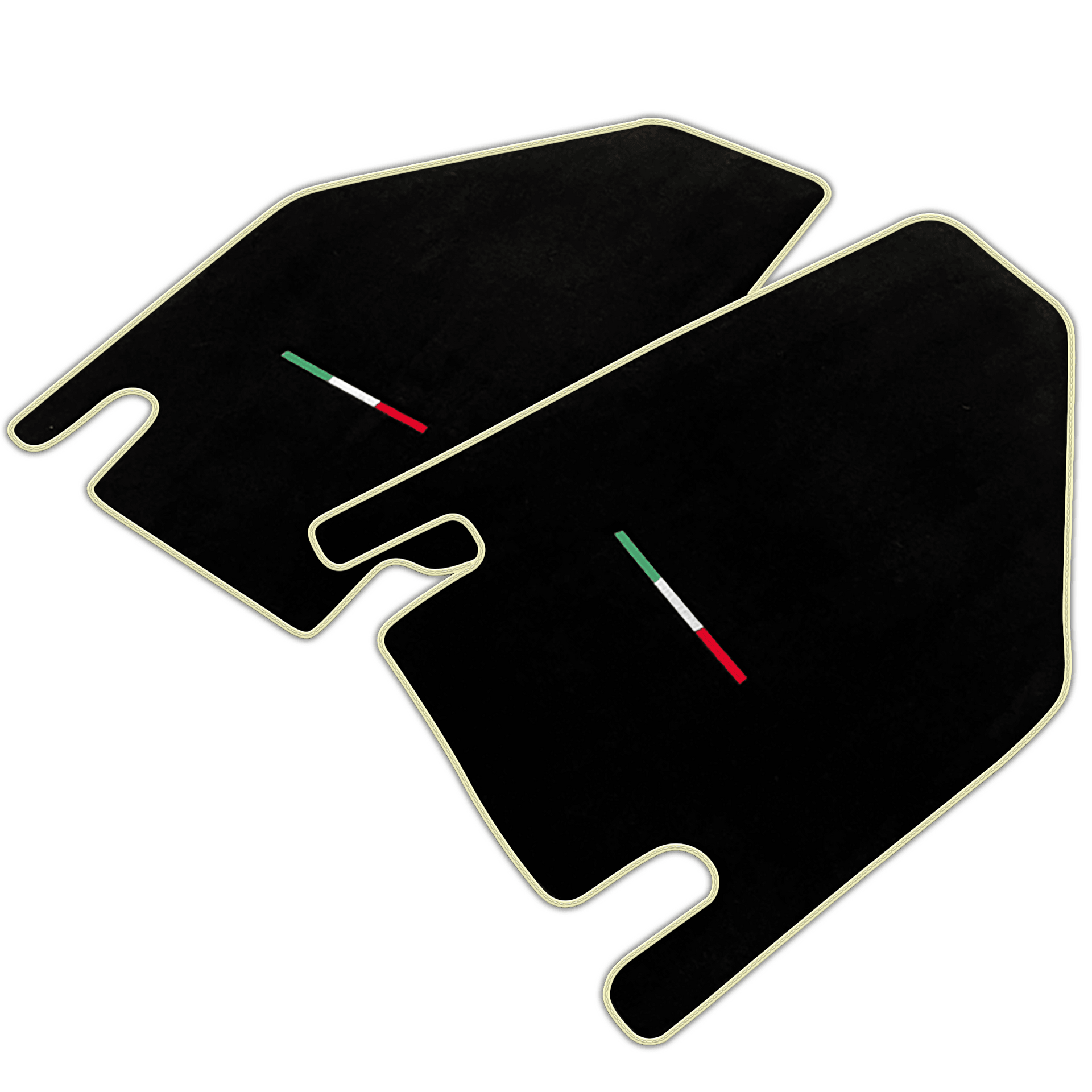 Black Floor Mats for Lamborghini Countach with Italian Flag | Various Trim Colors