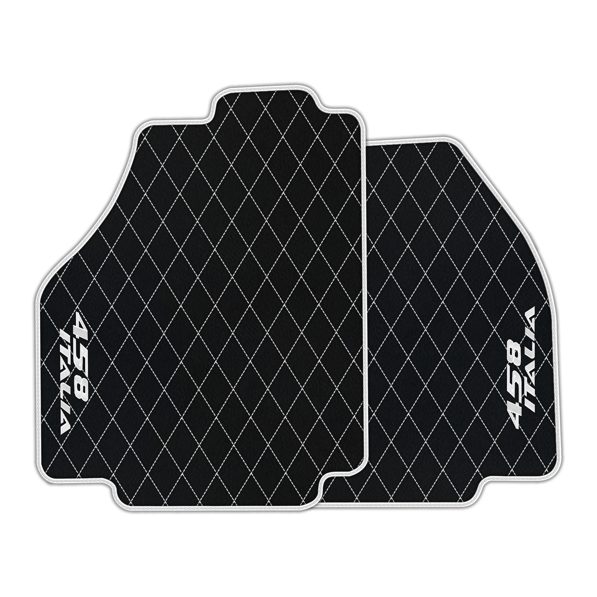 Premium Black Leather Floor Mats for Ferrari 458 Spider (2012-2015)