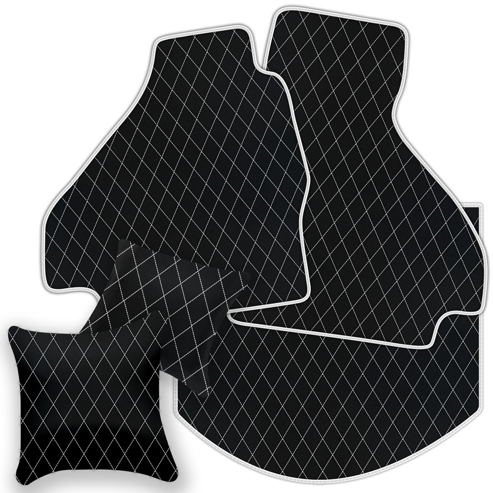 Premium Black Leather Floor Mats for Ferrari Mondial (1983-1993)