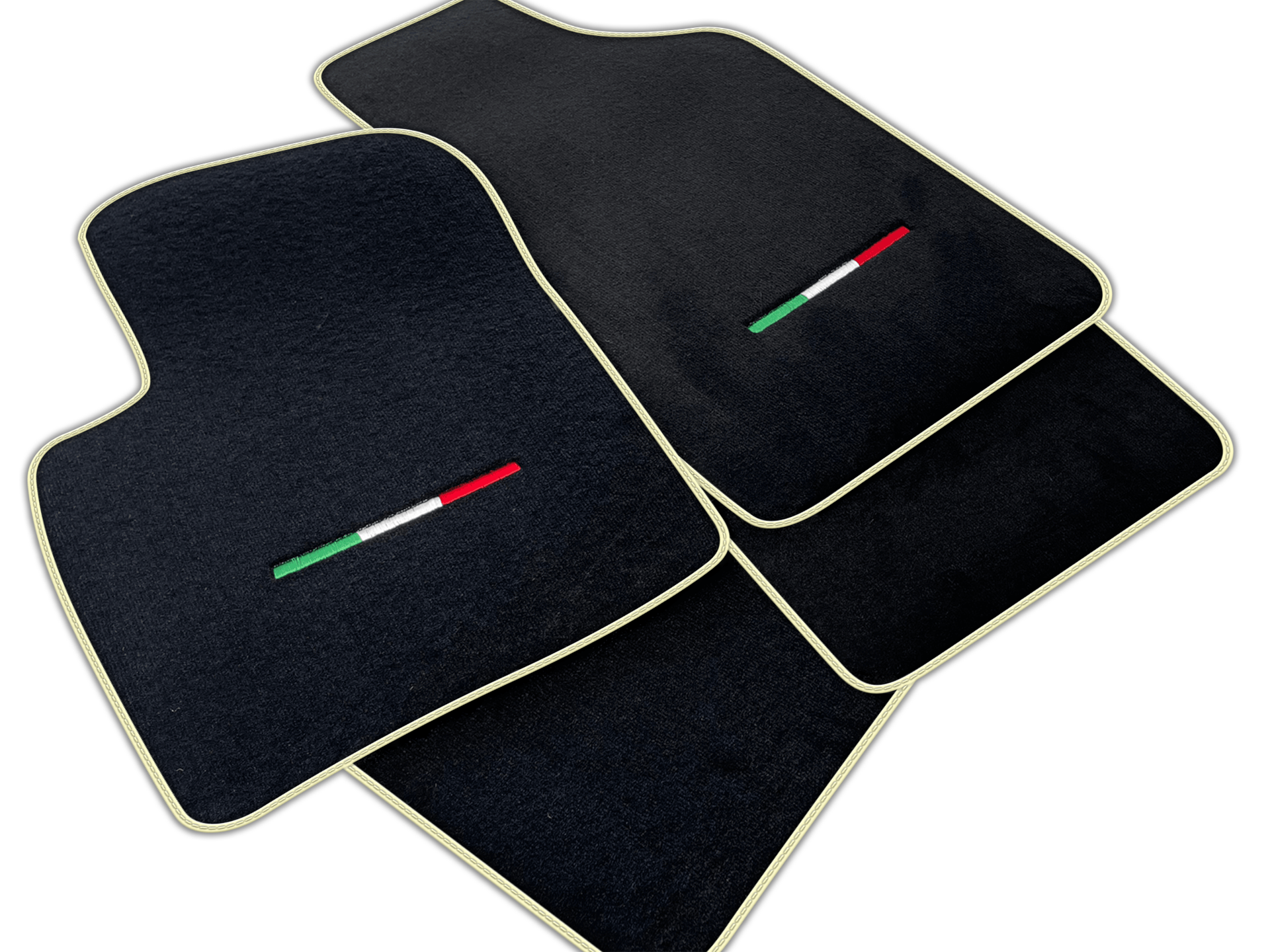 Italian Edition Black Floor Mats for Fiat 500 (2015-2020) Electric