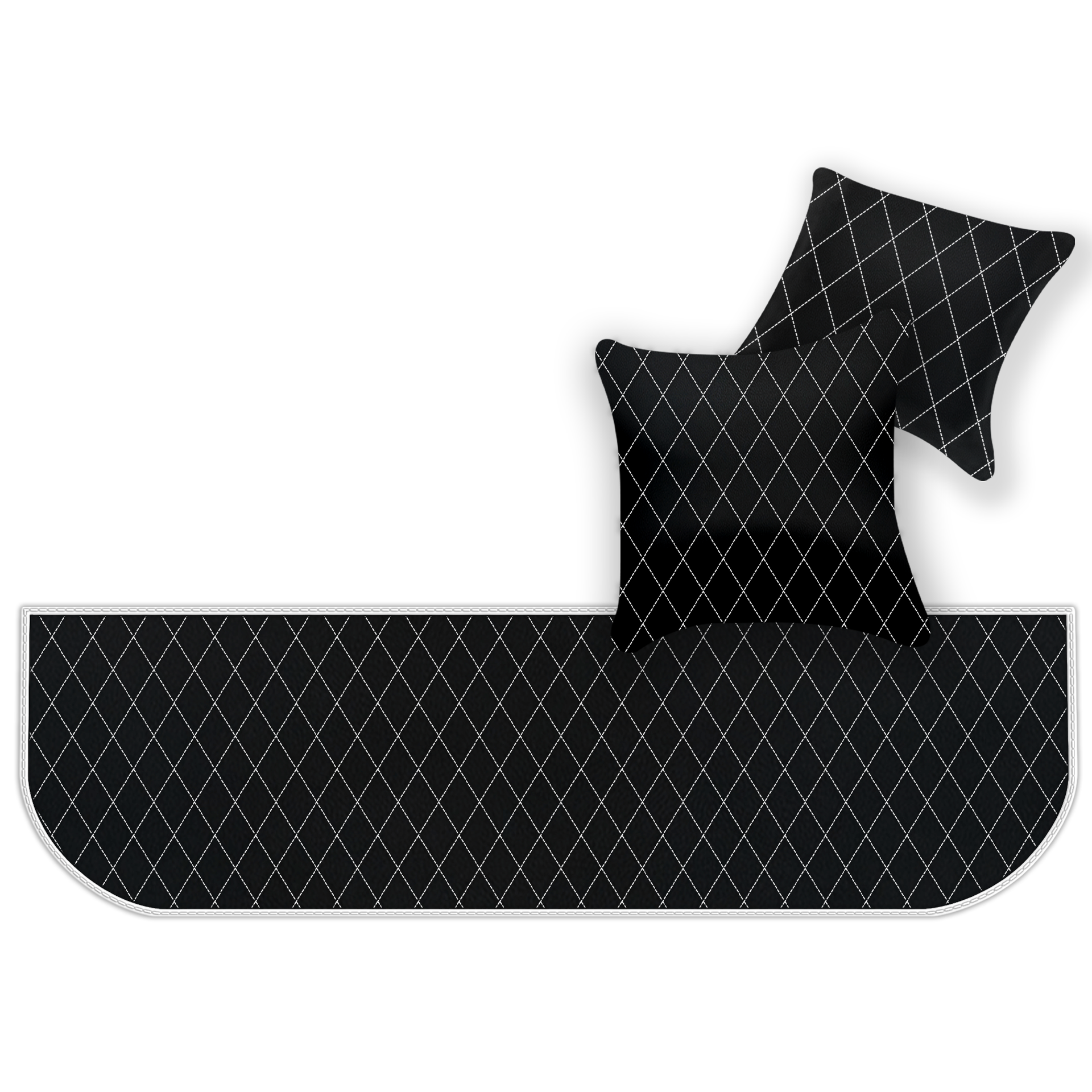 フェラーリ 550 マラネロ (1996-2002) 用シングル ダイヤモンド パターンのカスタマイズ可能なレザー フロア マット - AutoWin