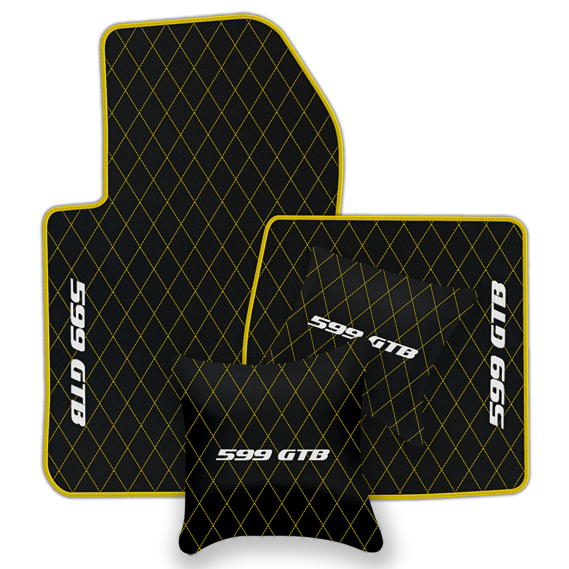 Custom Black Leather Floor Mats for Ferrari 599 Coupe (2006-2012)