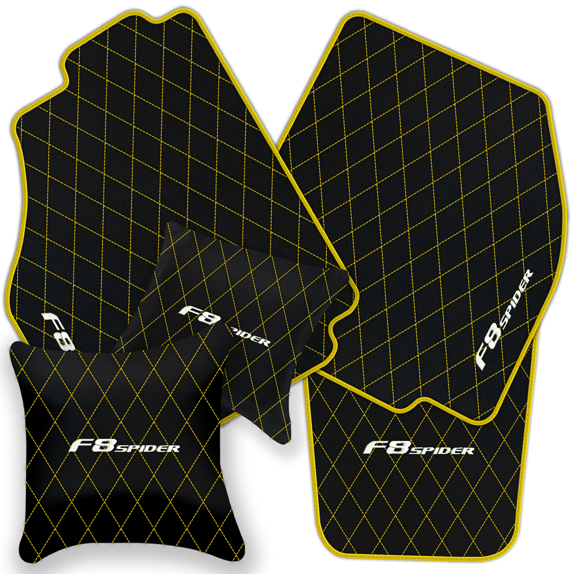 Premium Black Leather Floor Mats for Ferrari 456 (1992-2003)