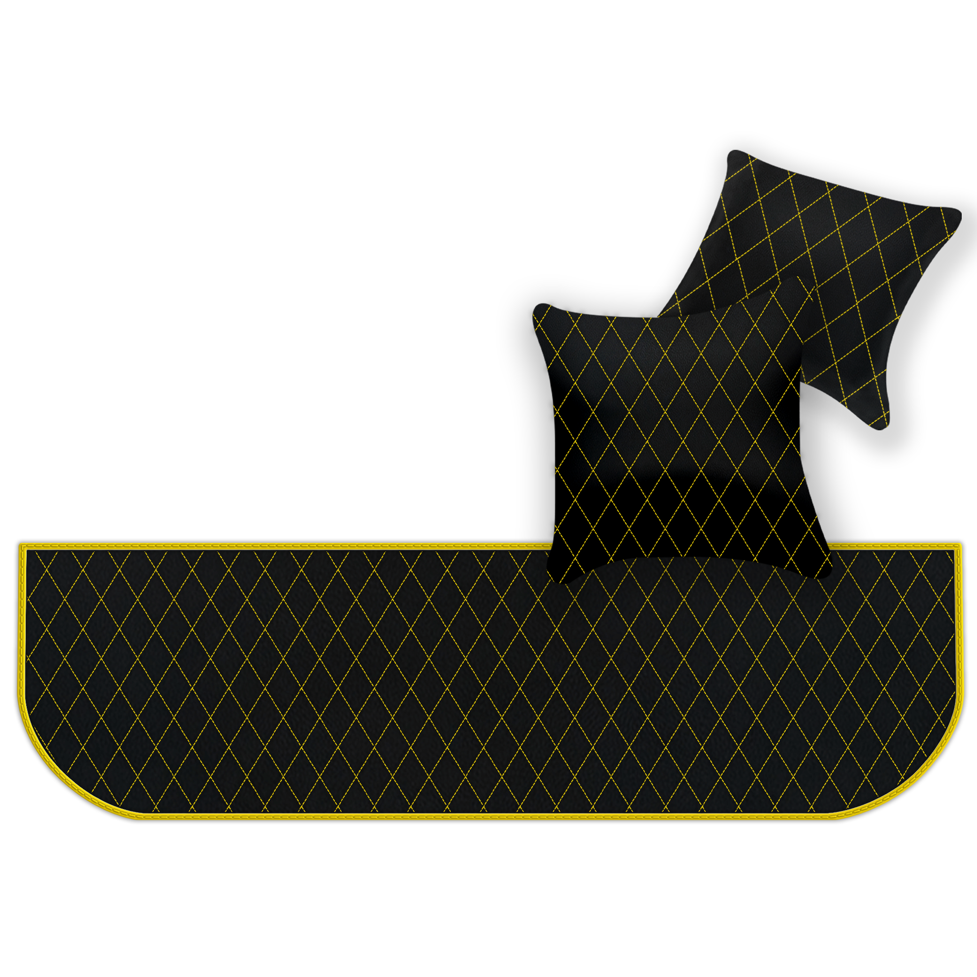 フェラーリ 550 マラネロ (1996-2002) 用シングル ダイヤモンド パターンのカスタマイズ可能なレザー フロア マット - AutoWin