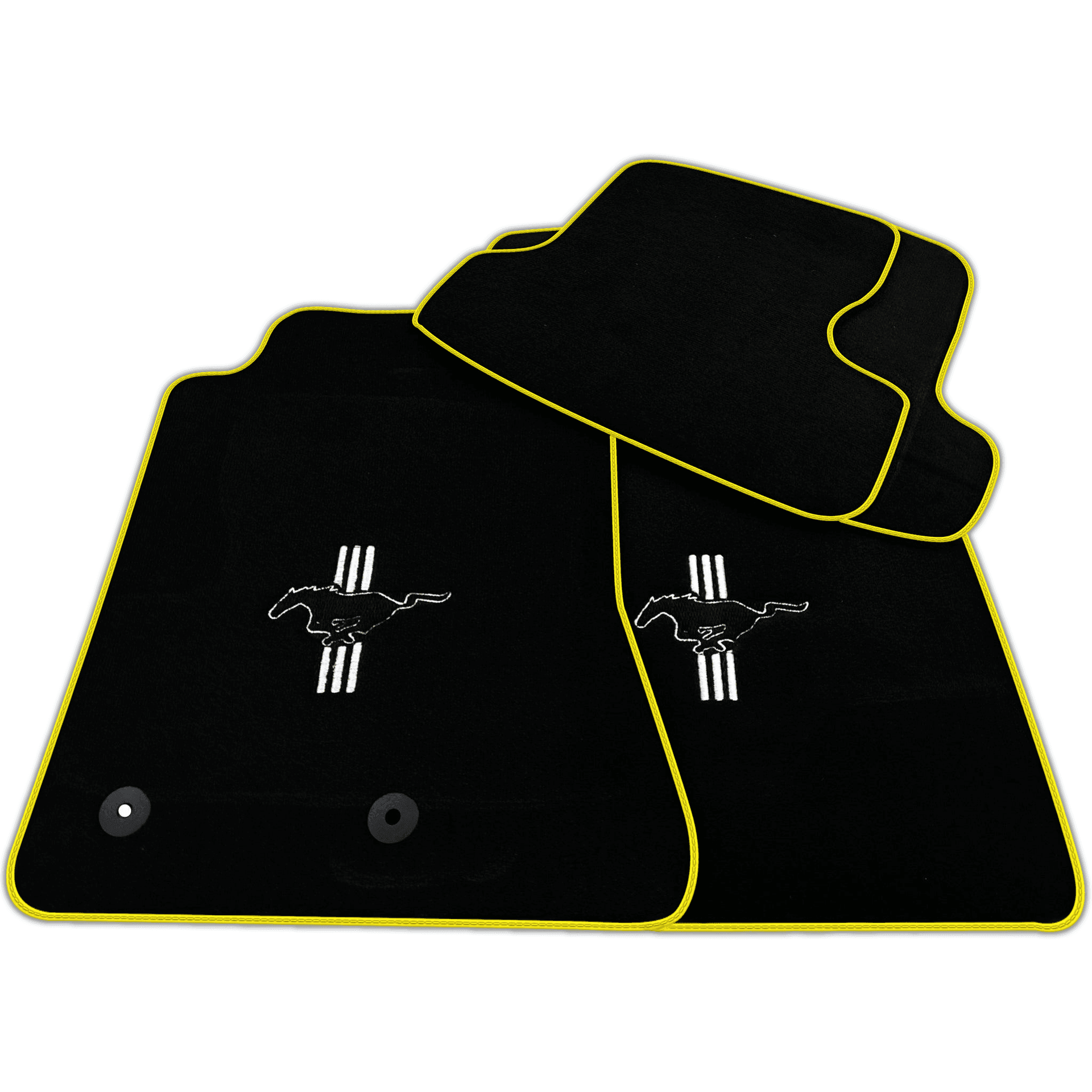 Black Floor Mats for Ford Mustang GT500 Shelby (2015-2021) with Pony | Various Trim Colors