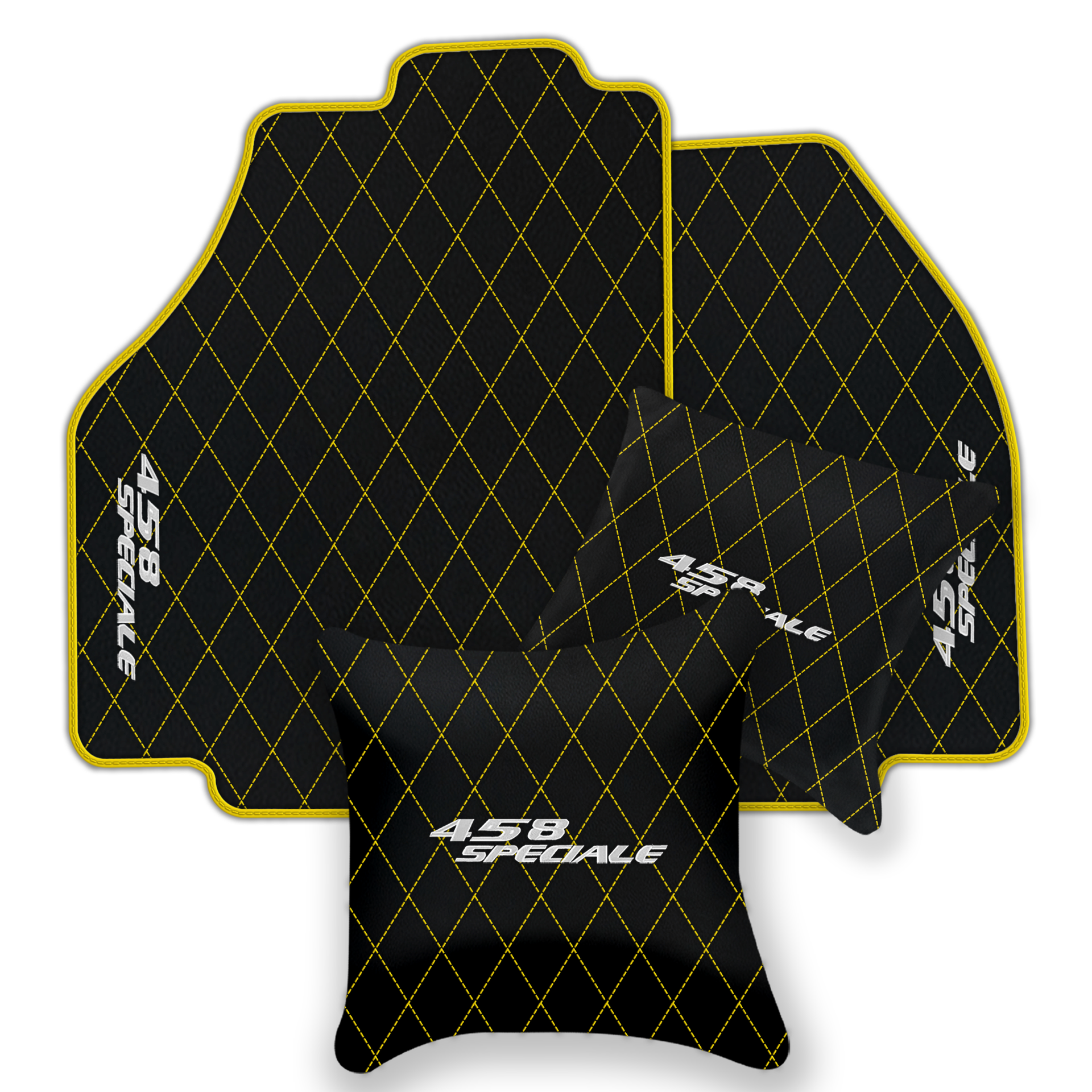 Premium Black Leather Floor Mats for Ferrari 296 GTS (2022-2025)