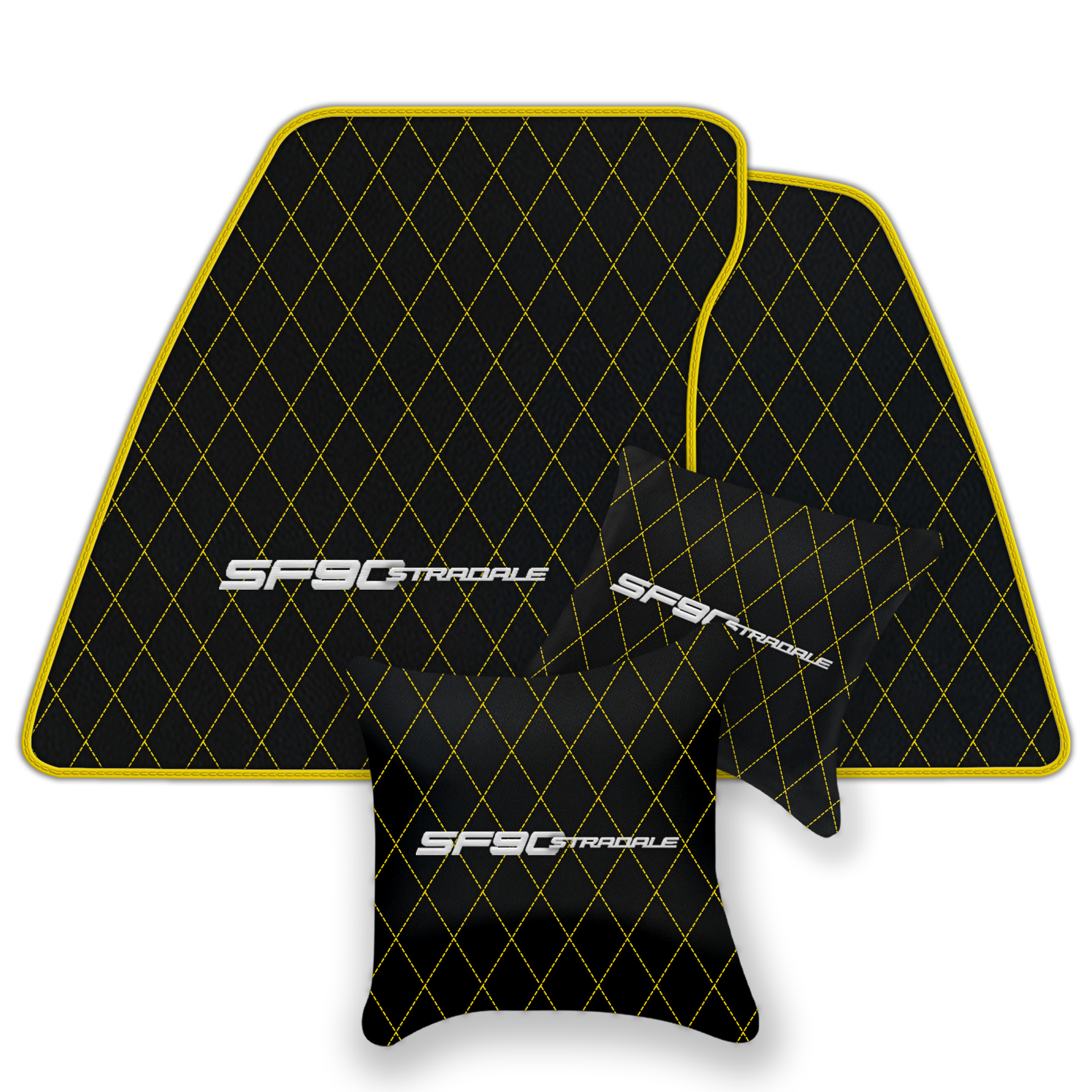 Premium Black Leather Floor Mats for Ferrari 360 (1999-2005)