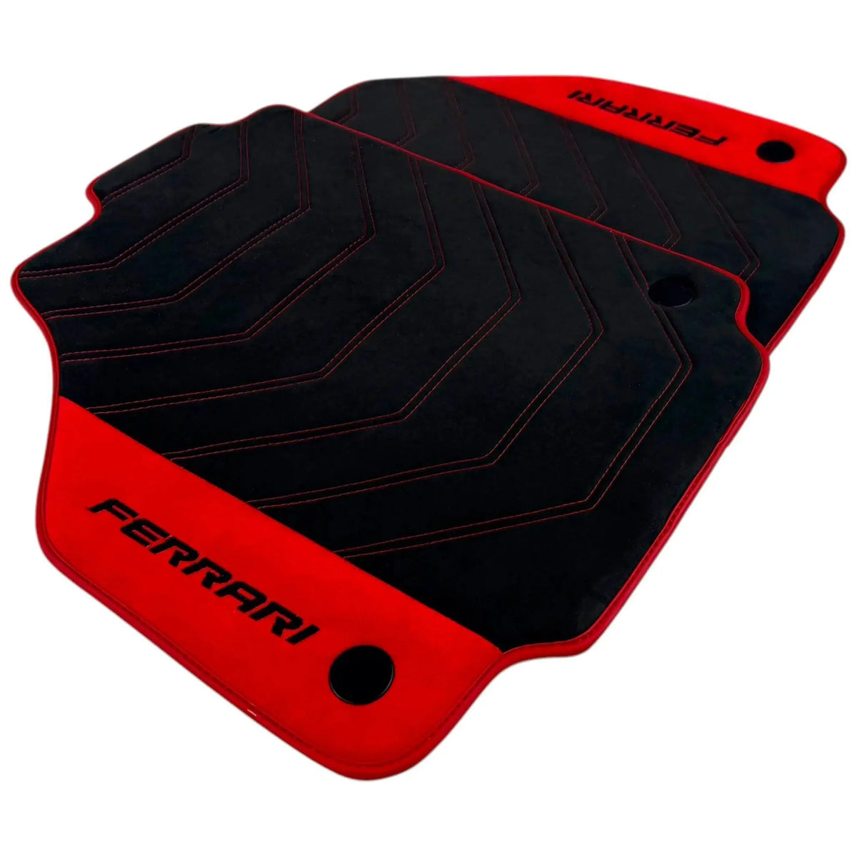 Alcantara Black Floor Mats for Ferrari 458 Italia (2009-2015) with Red Alcantara