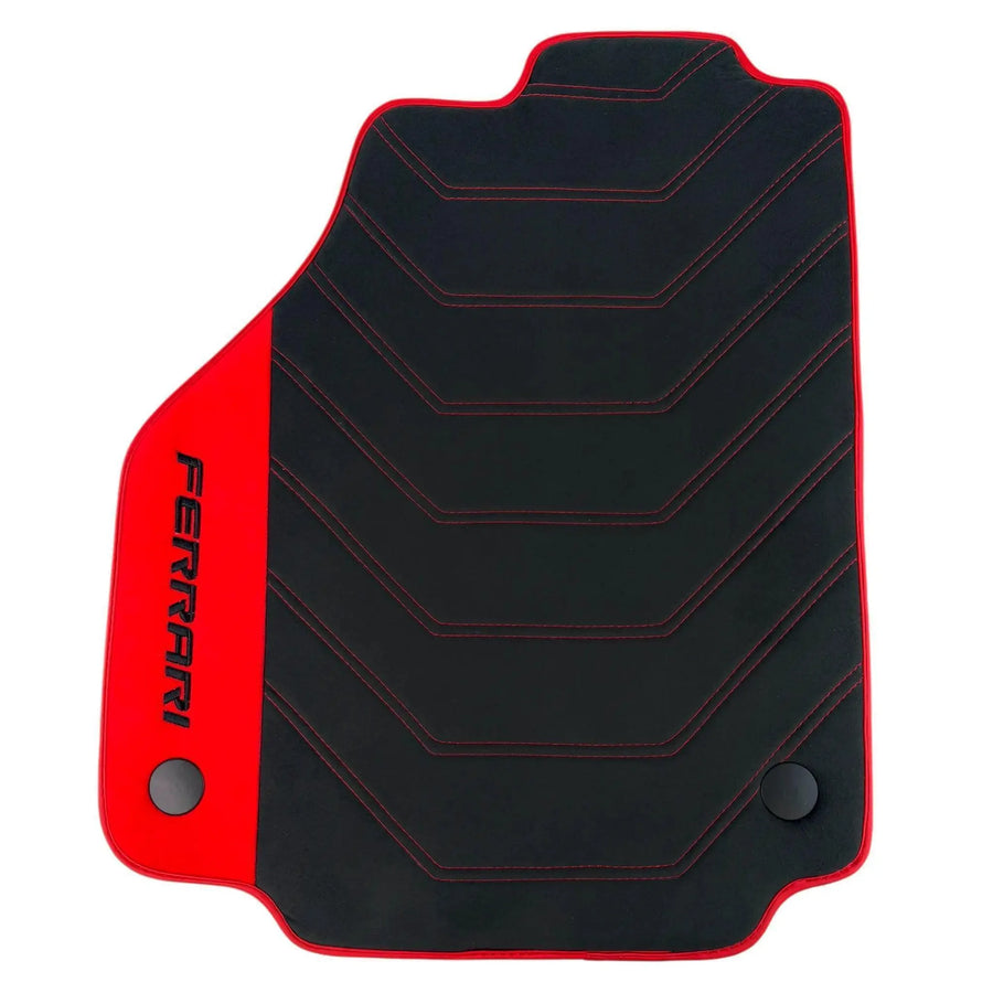 Alcantara Black Floor Mats for Ferrari 458 Italia (2009-2015) with Red Alcantara