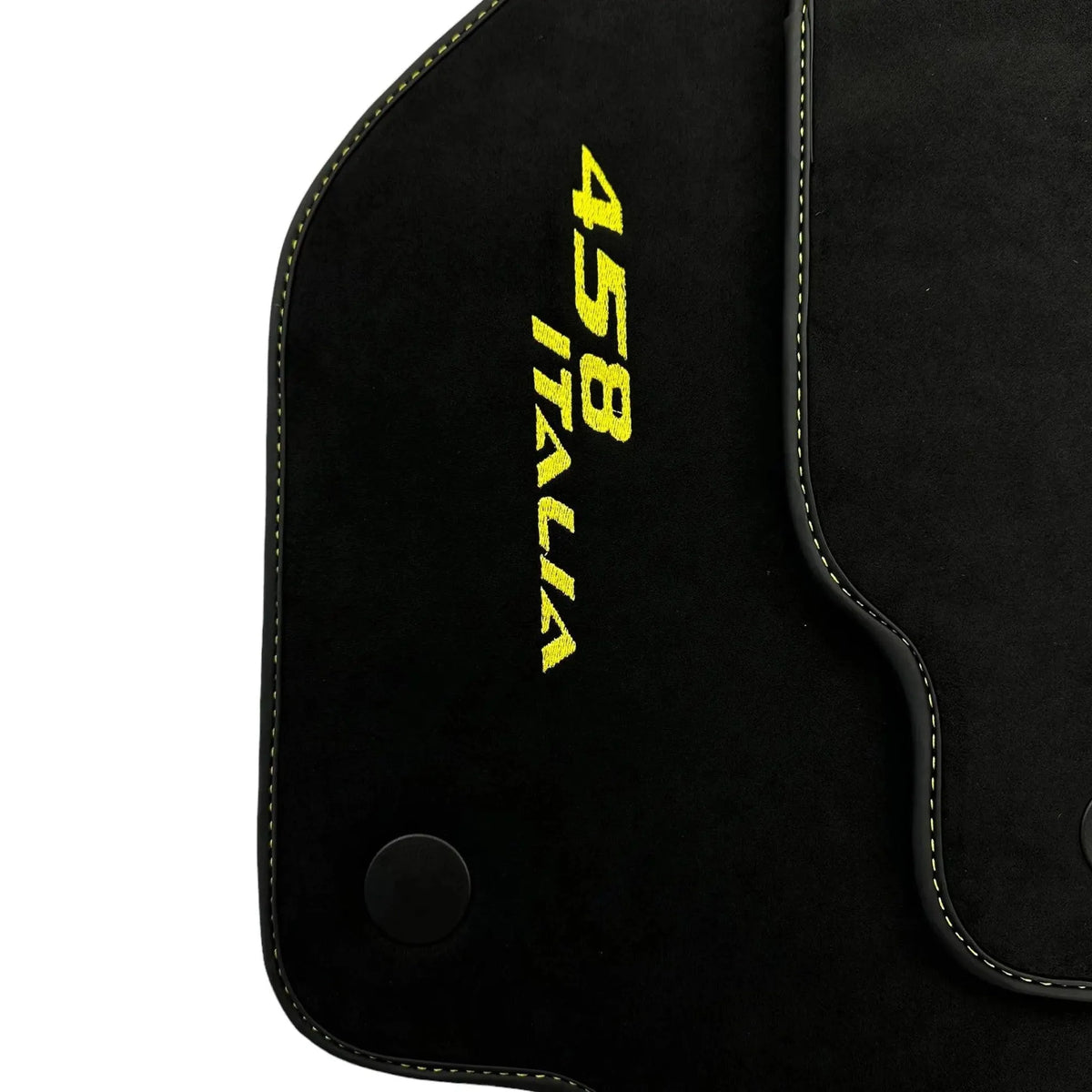 Alcantara Black Floor Mats For Ferrari 458 Italia (2009-2015) Yellow - AutoWin