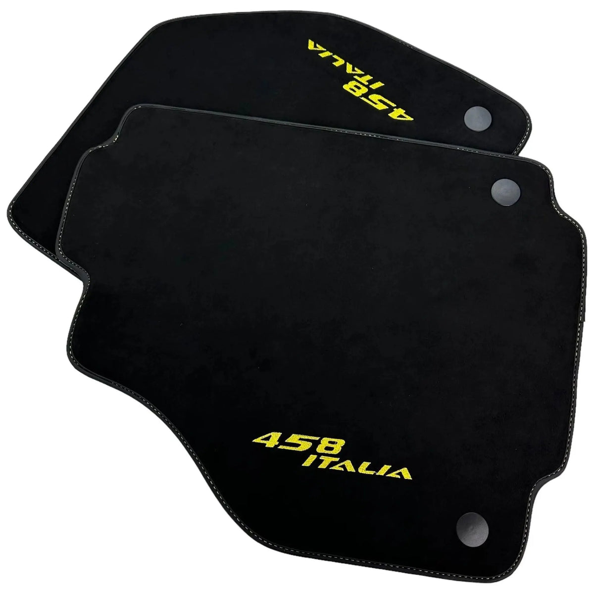 Alcantara Black Floor Mats For Ferrari 458 Italia (2009-2015) Yellow - AutoWin
