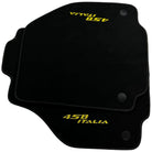 Alcantara Black Floor Mats For Ferrari 458 Italia (2009-2015) Yellow - AutoWin