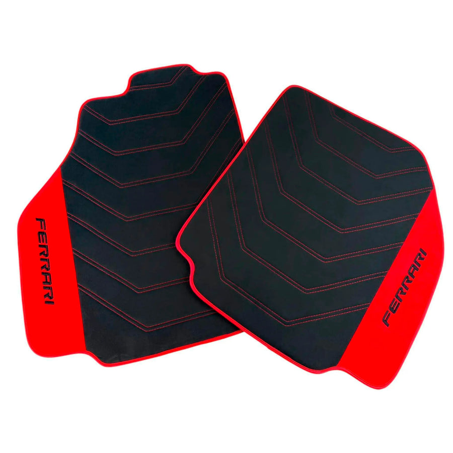 Alcantara Black Floor Mats for Ferrari 458 Speciale (2012-2015) with Red Alcantara