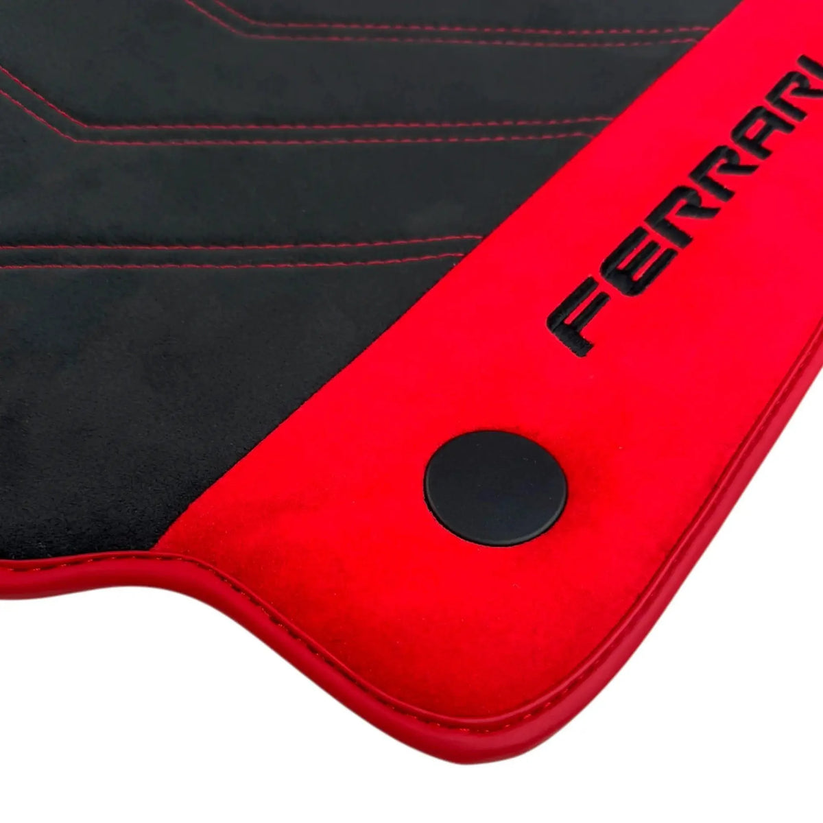 Alcantara Black Floor Mats for Ferrari 488 GTB (2016-2022) with Red Alcantara