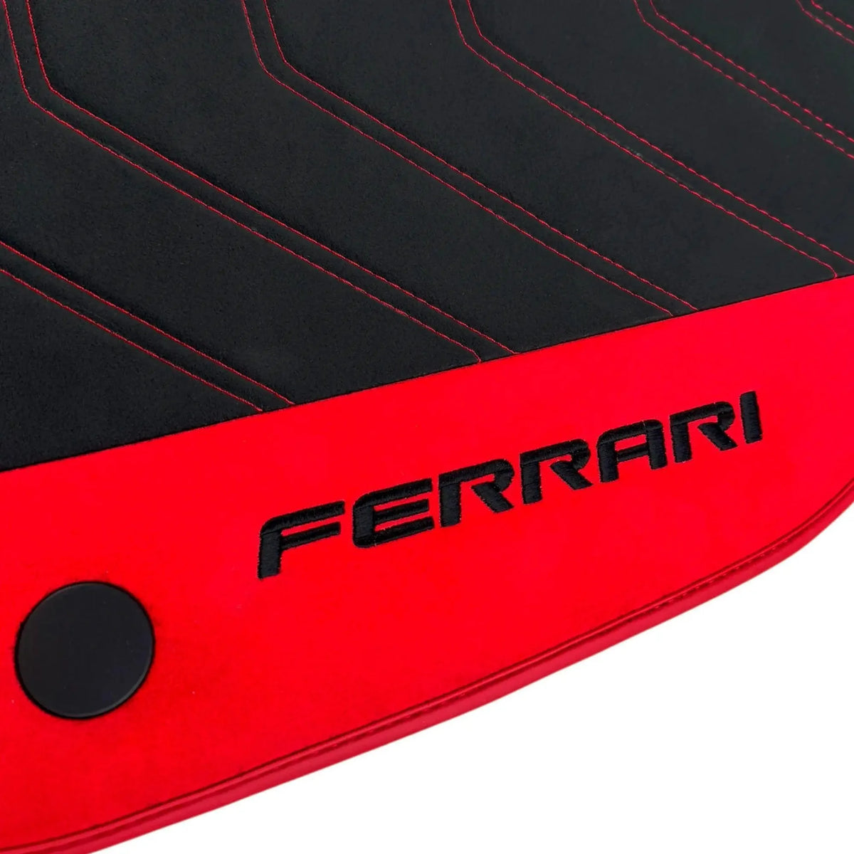 Alcantara Black Floor Mats for Ferrari 488 GTB (2016-2022) with Red Alcantara