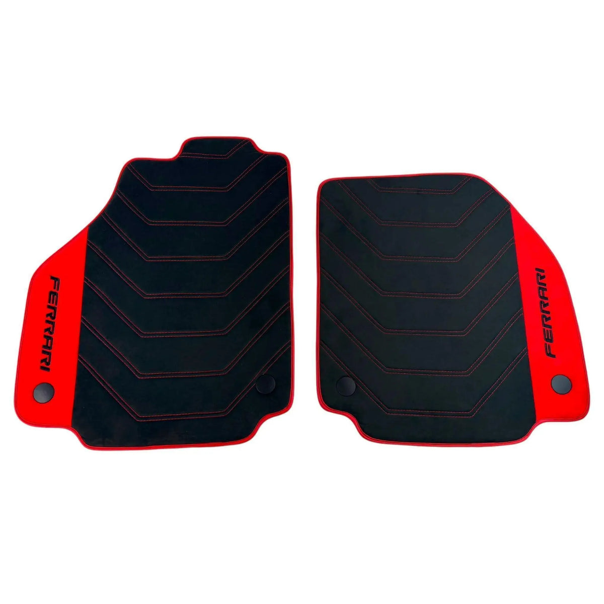 Alcantara Black Floor Mats for Ferrari 488 Spider (2016-2022) with Red Alcantara