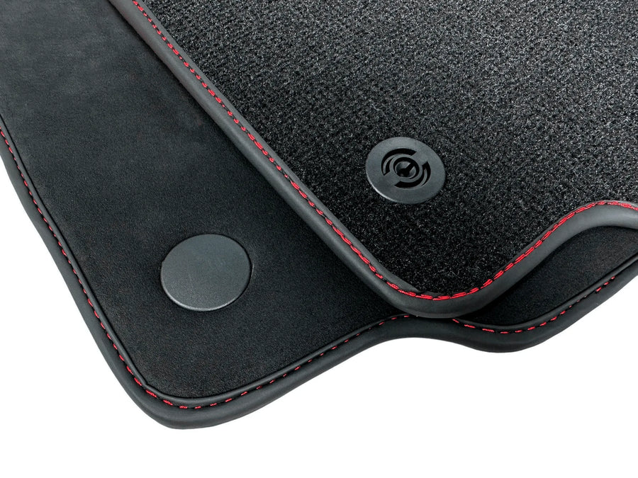 Alcantara Floor Mats for Ferrari 488 Spider 2016-2022 Red Sewing - AutoWin