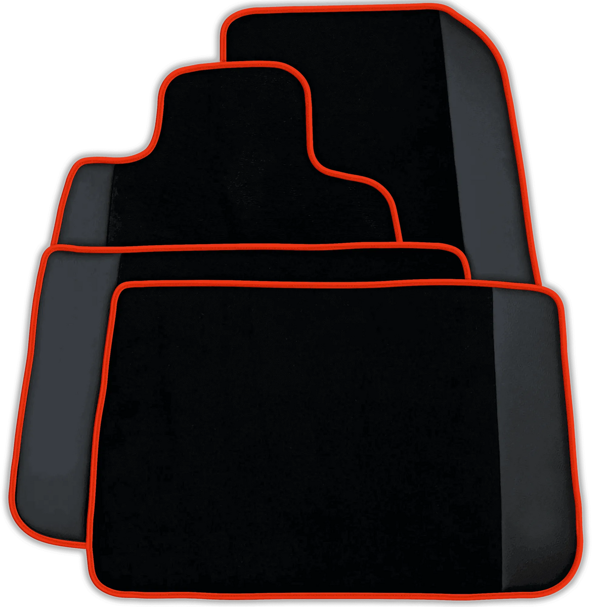 AutoWin Black Floor Mats for Rolls Royce Phantom Sedan (2003-2016) with Leather | Various Trim Colors