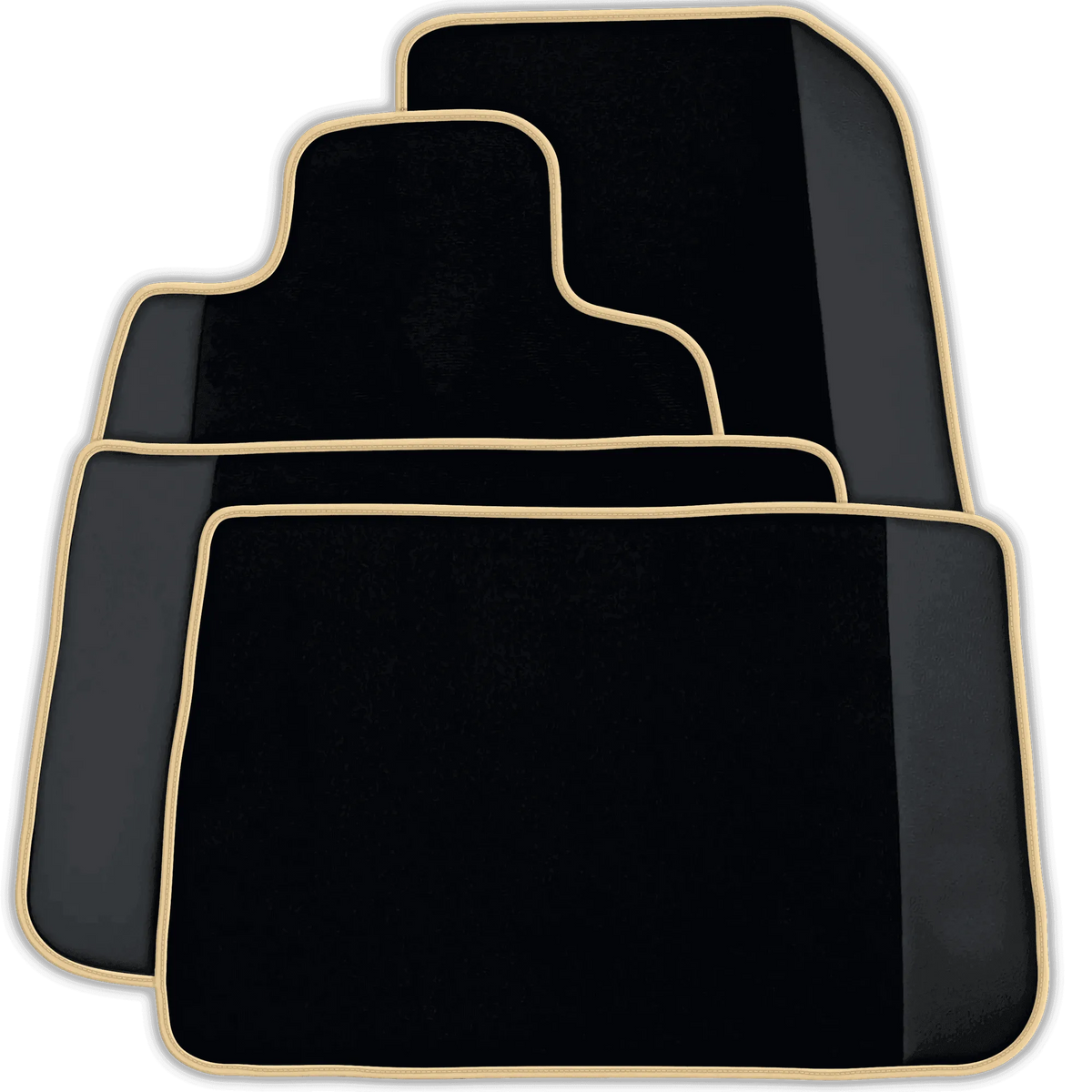 AutoWin Black Floor Mats for Rolls Royce Phantom Sedan (2003-2016) with Leather | Various Trim Colors
